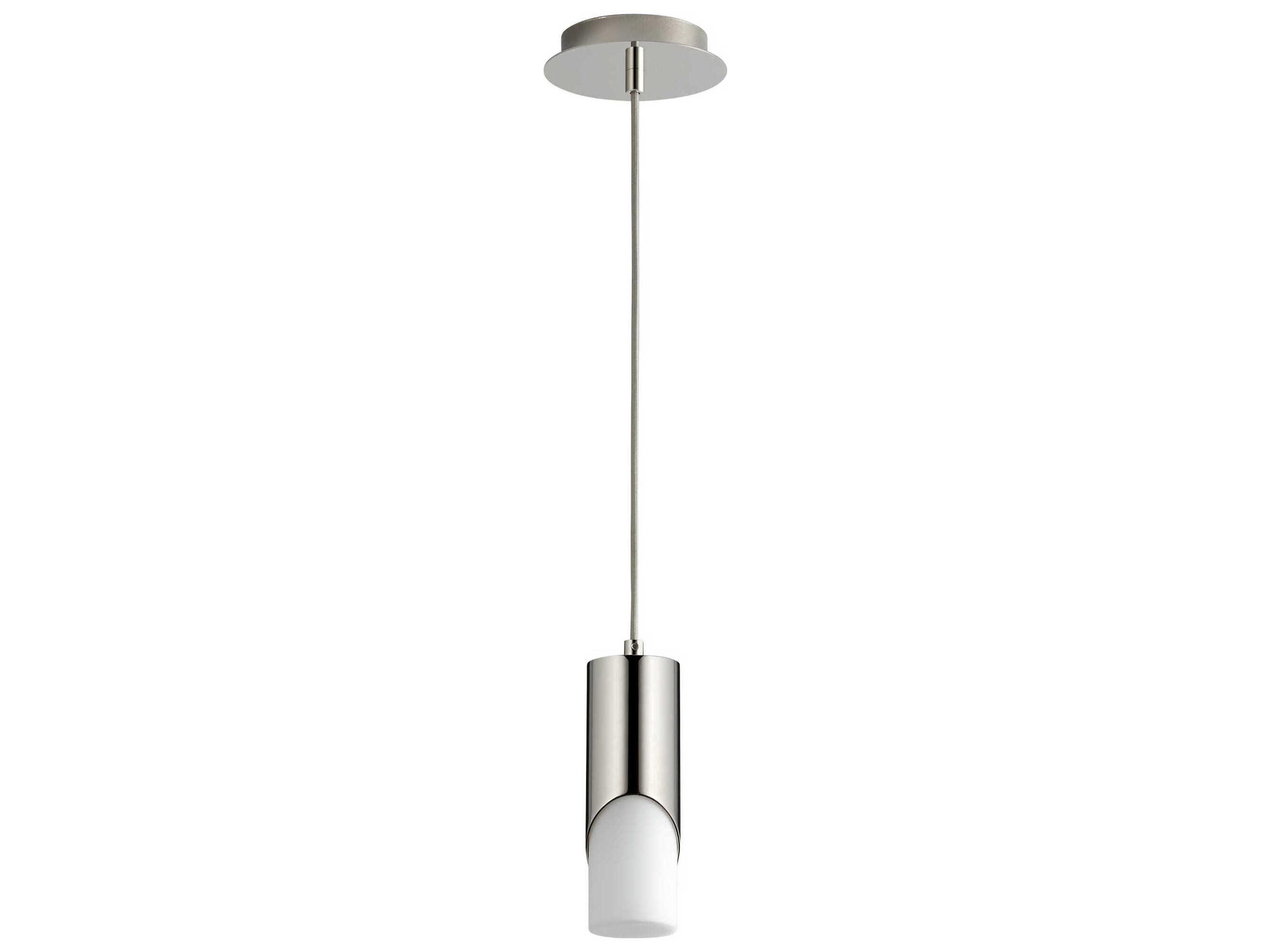 Oxygen by Quorum Ellipse 1-Light Polished Nickel Cylinder Mini Pendant