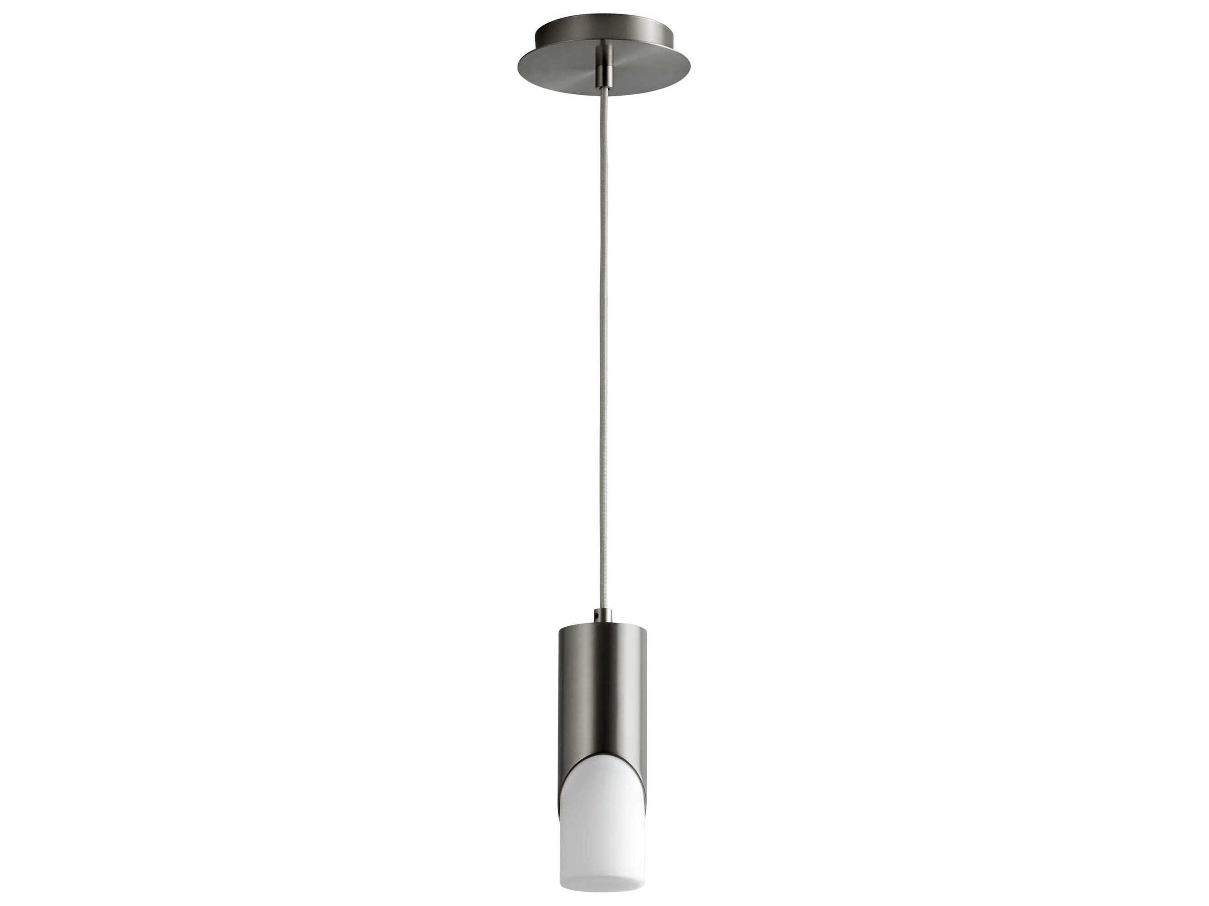 Ellipse 1-Light Satin Nickel Cylinder Mini Pendant