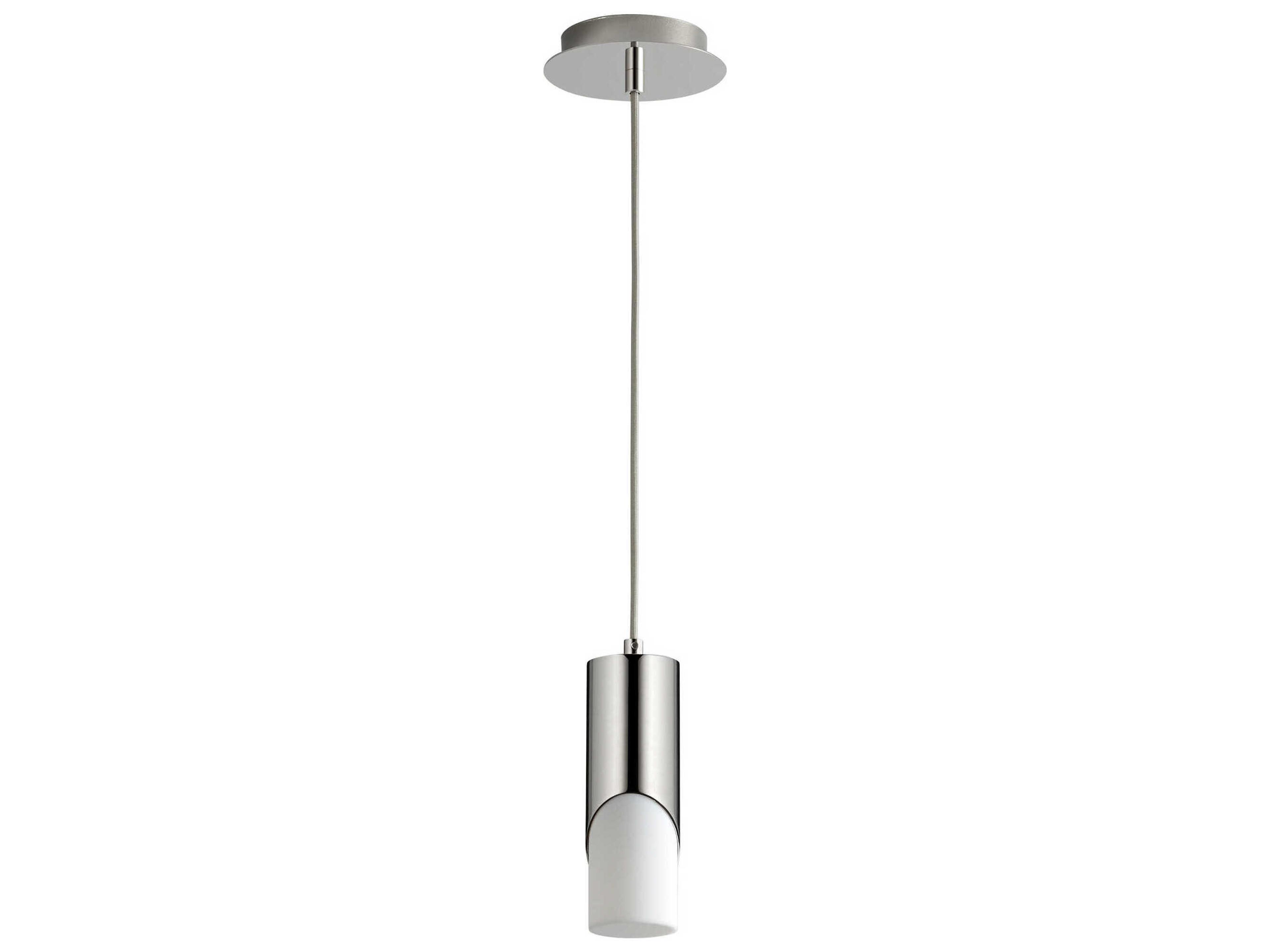 Ellipse 1-Light Polished Nickel Cylinder Mini Pendant