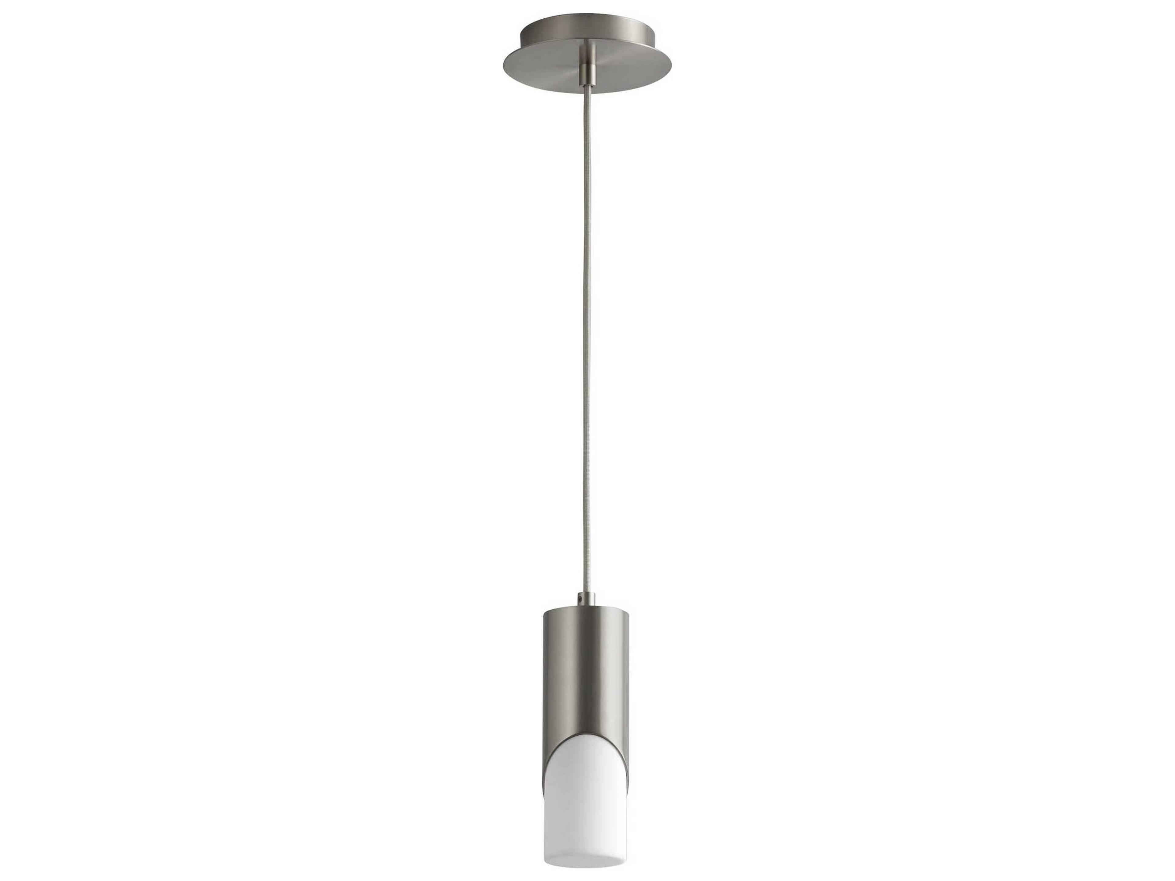 Ellipse 1-Light Satin Nickel Cylinder Mini Pendant