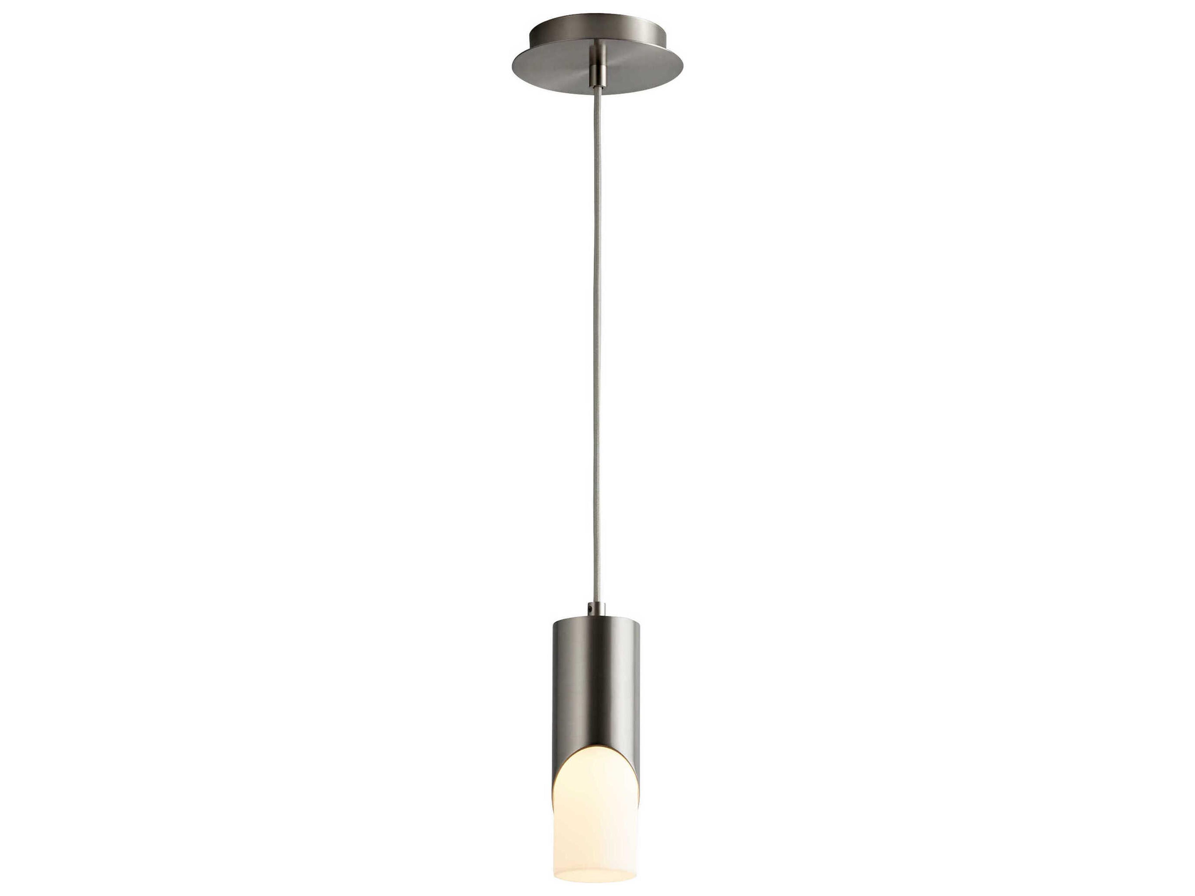 Oxygen by Quorum Ellipse 1-Light Satin Nickel Cylinder Mini Pendant