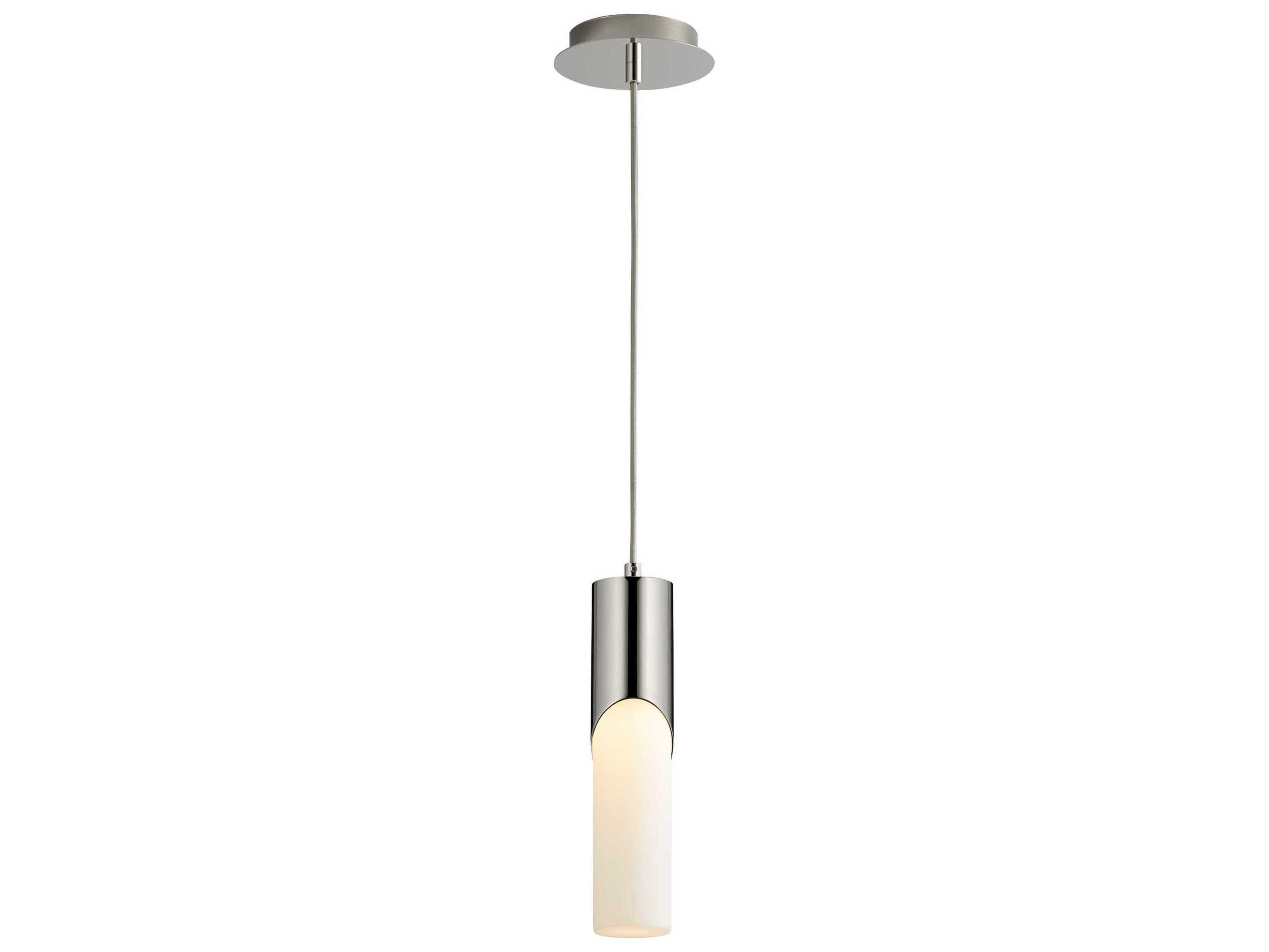 Oxygen by Quorum Ellipse 1-Light Polished Nickel Cylinder Mini Pendant