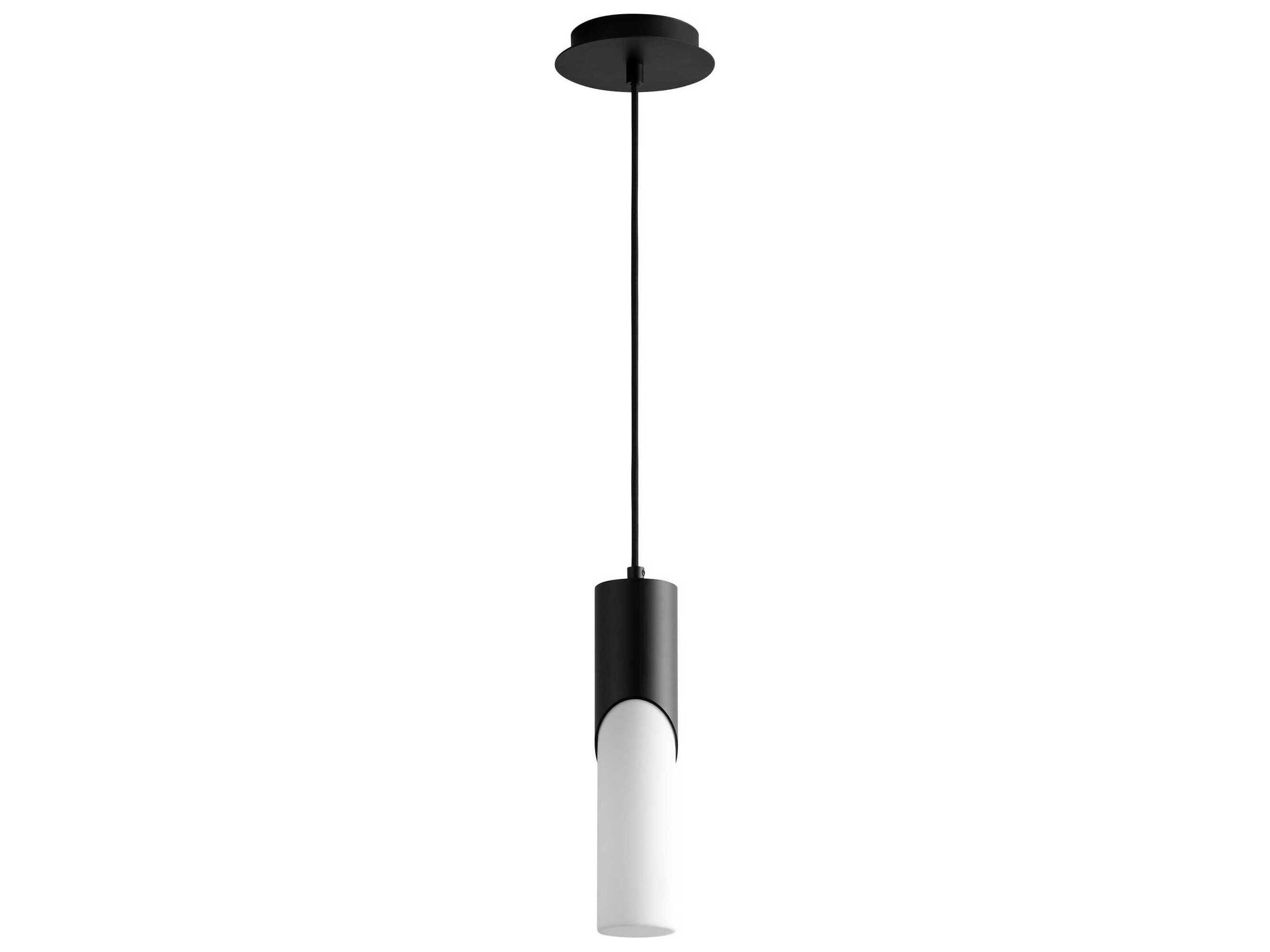 Ellipse 1-Light Black Cylinder Mini Pendant