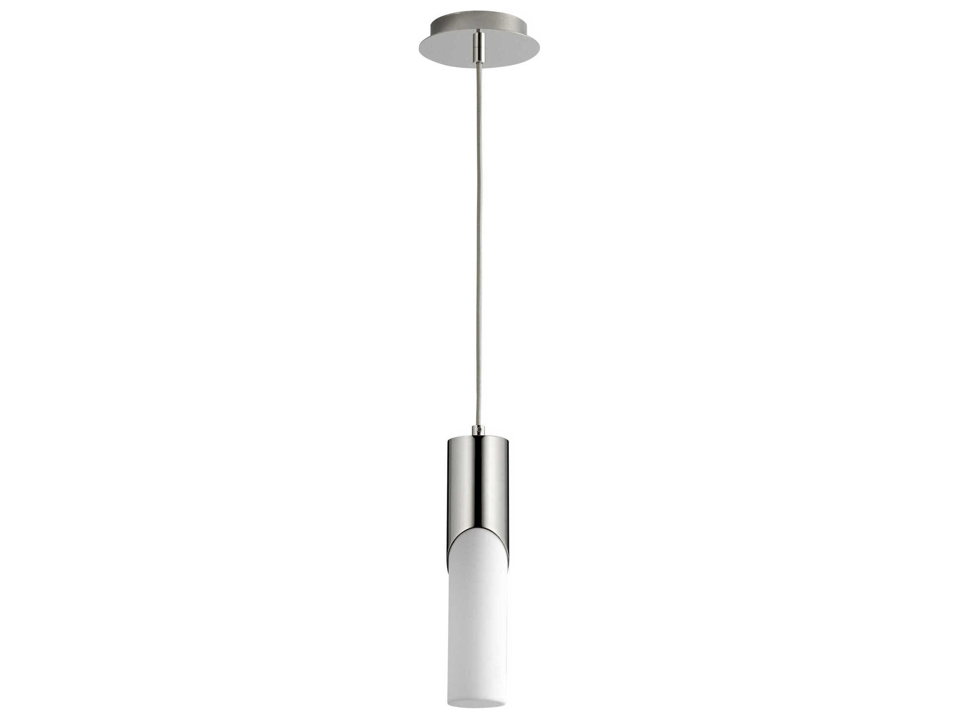 Ellipse 1-Light Polished Nickel Cylinder Mini Pendant
