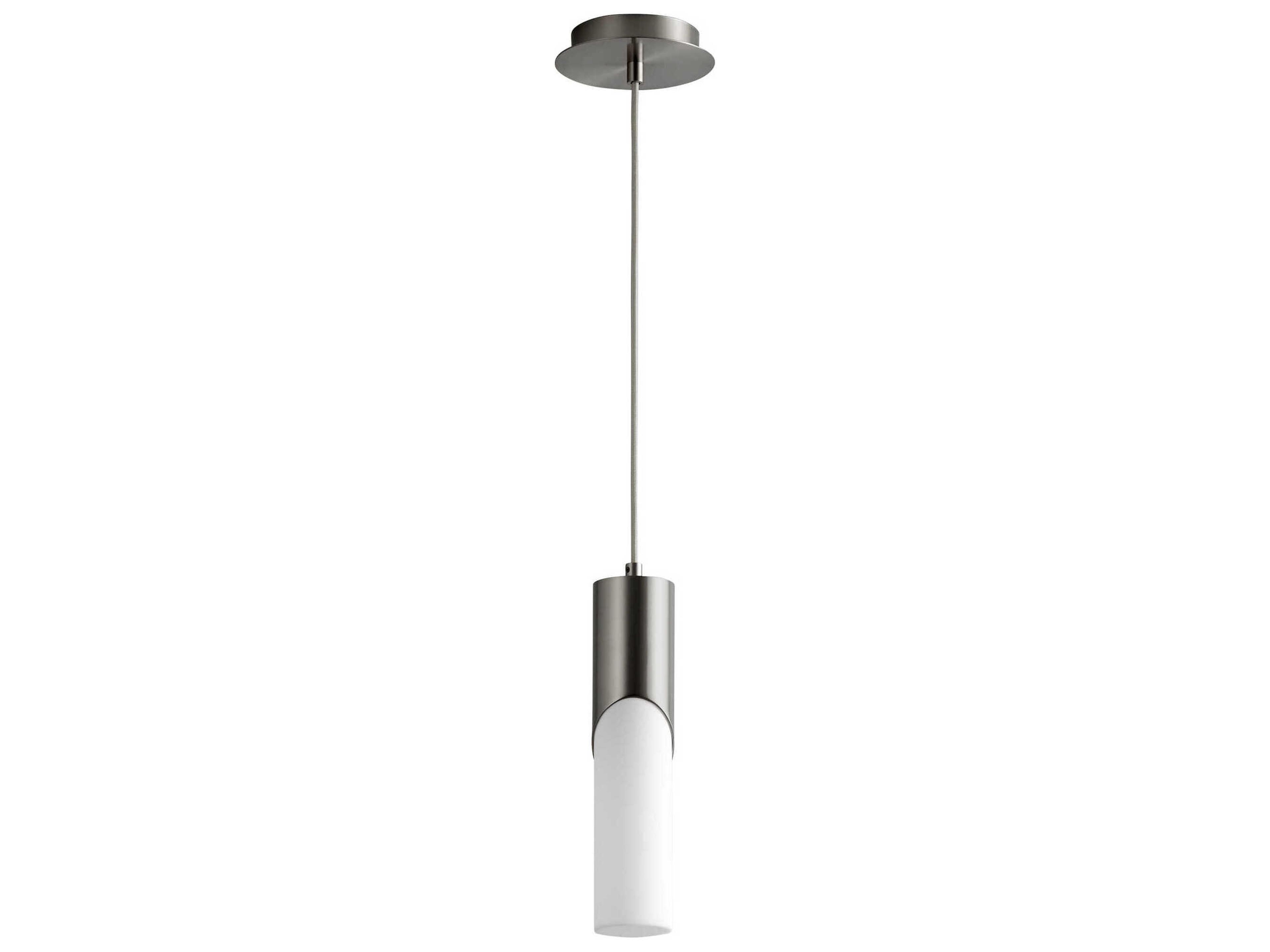Ellipse 1-Light Satin Nickel Cylinder Mini Pendant