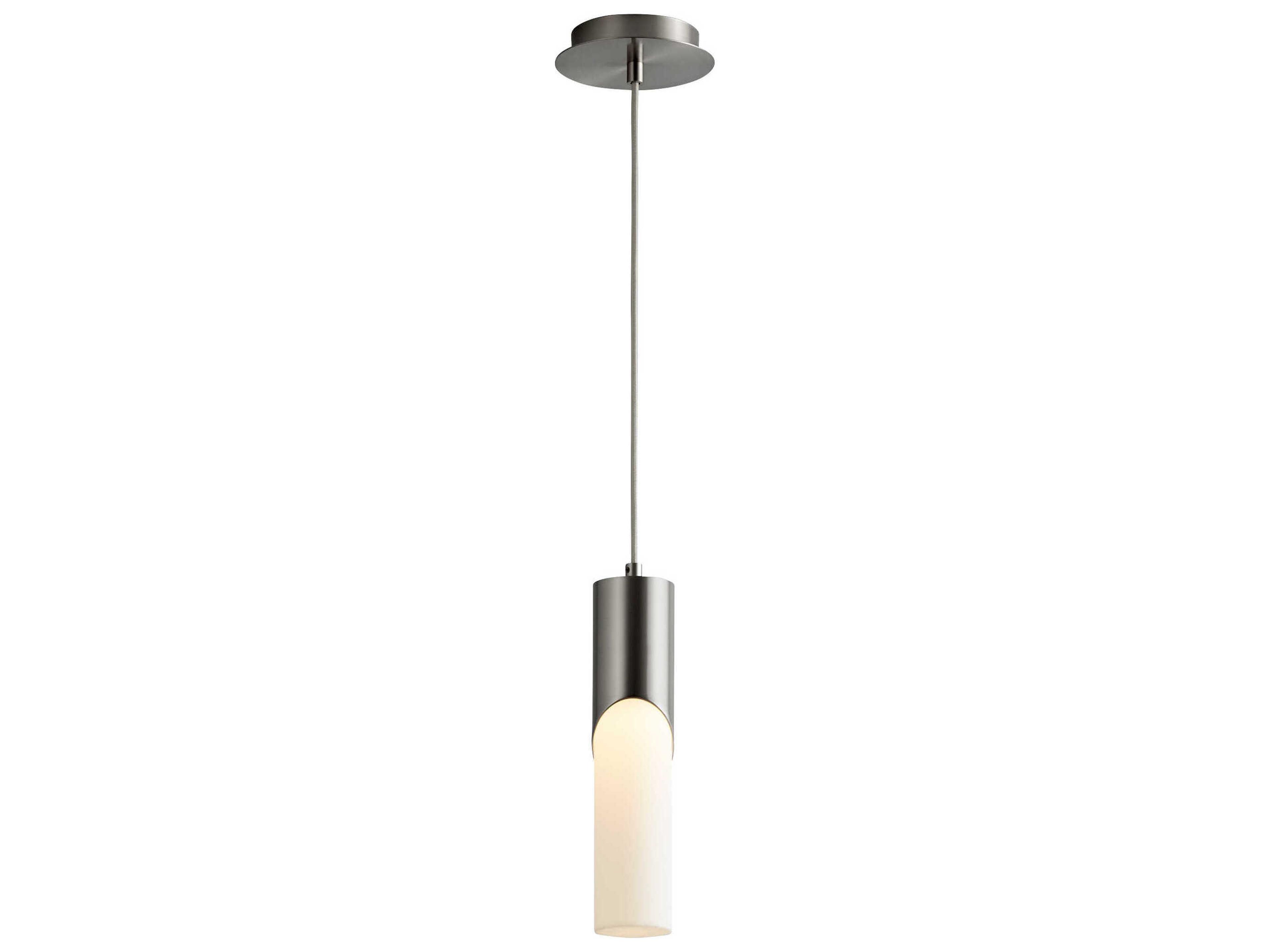 Oxygen by Quorum Ellipse 1-Light Satin Nickel Cylinder Mini Pendant