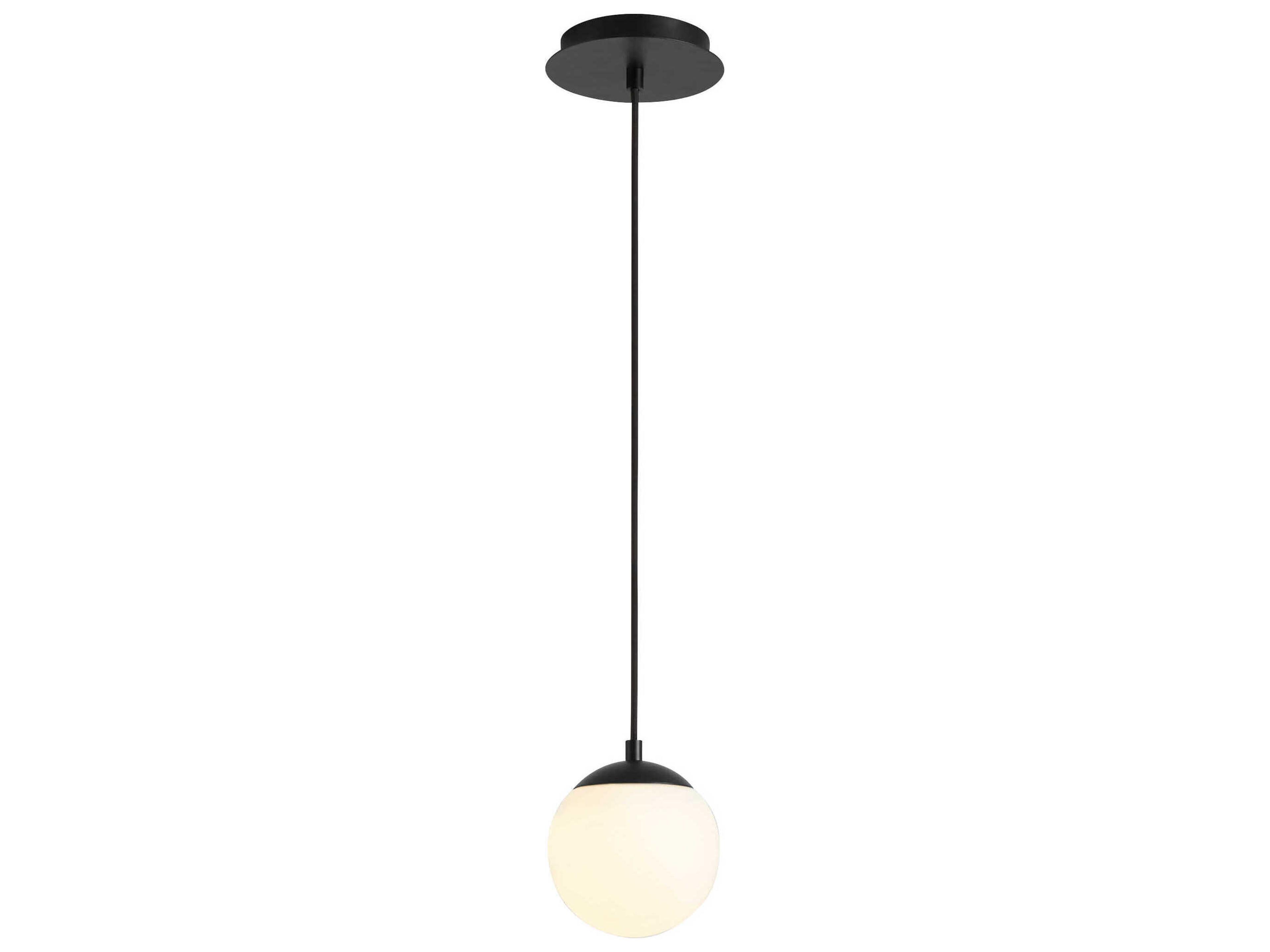 Oxygen by Quorum Luna 1-Light Black Globe Mini Pendant