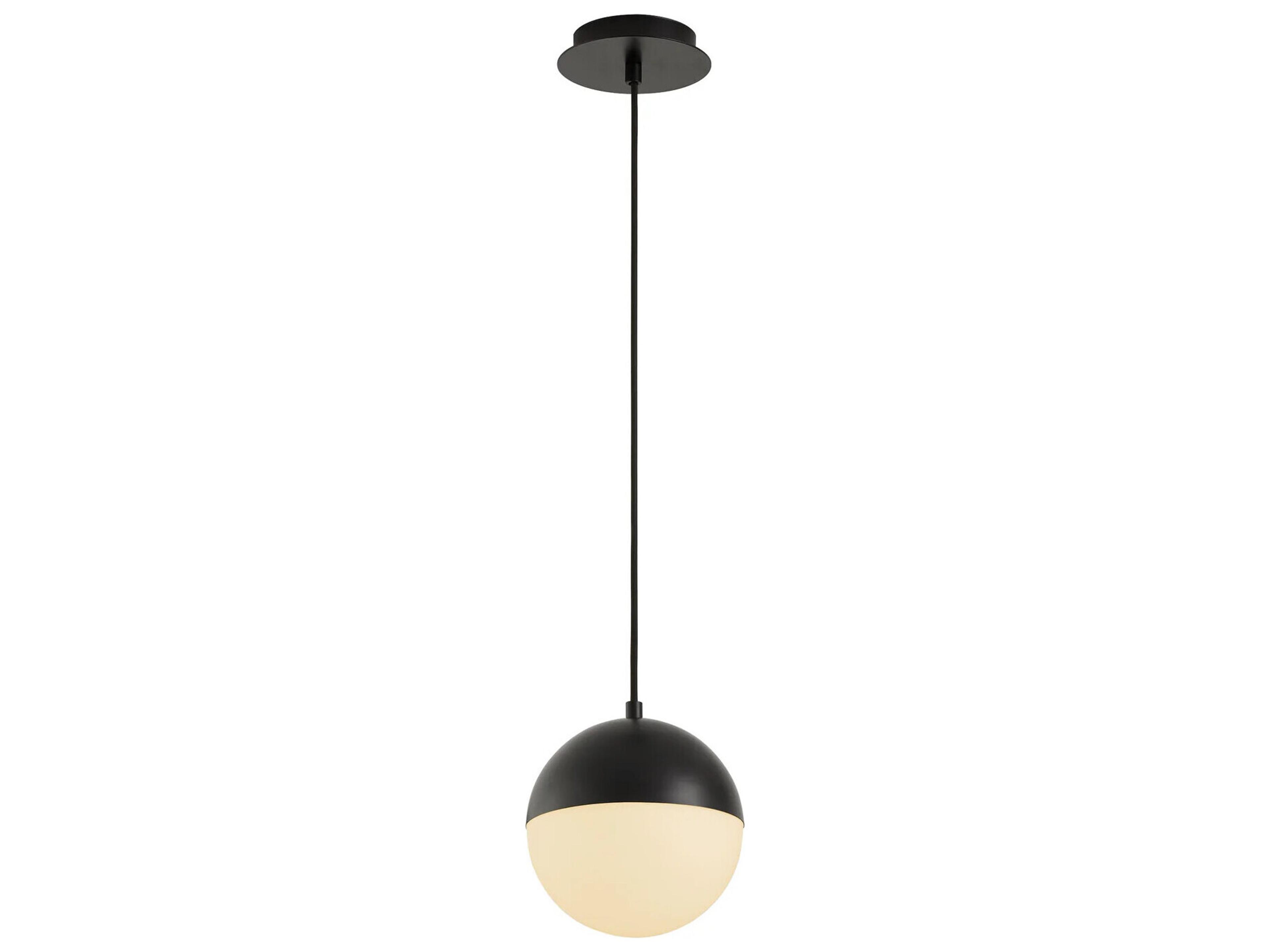 Oxygen by Quorum Luna 1-Light Black Globe Mini Pendant