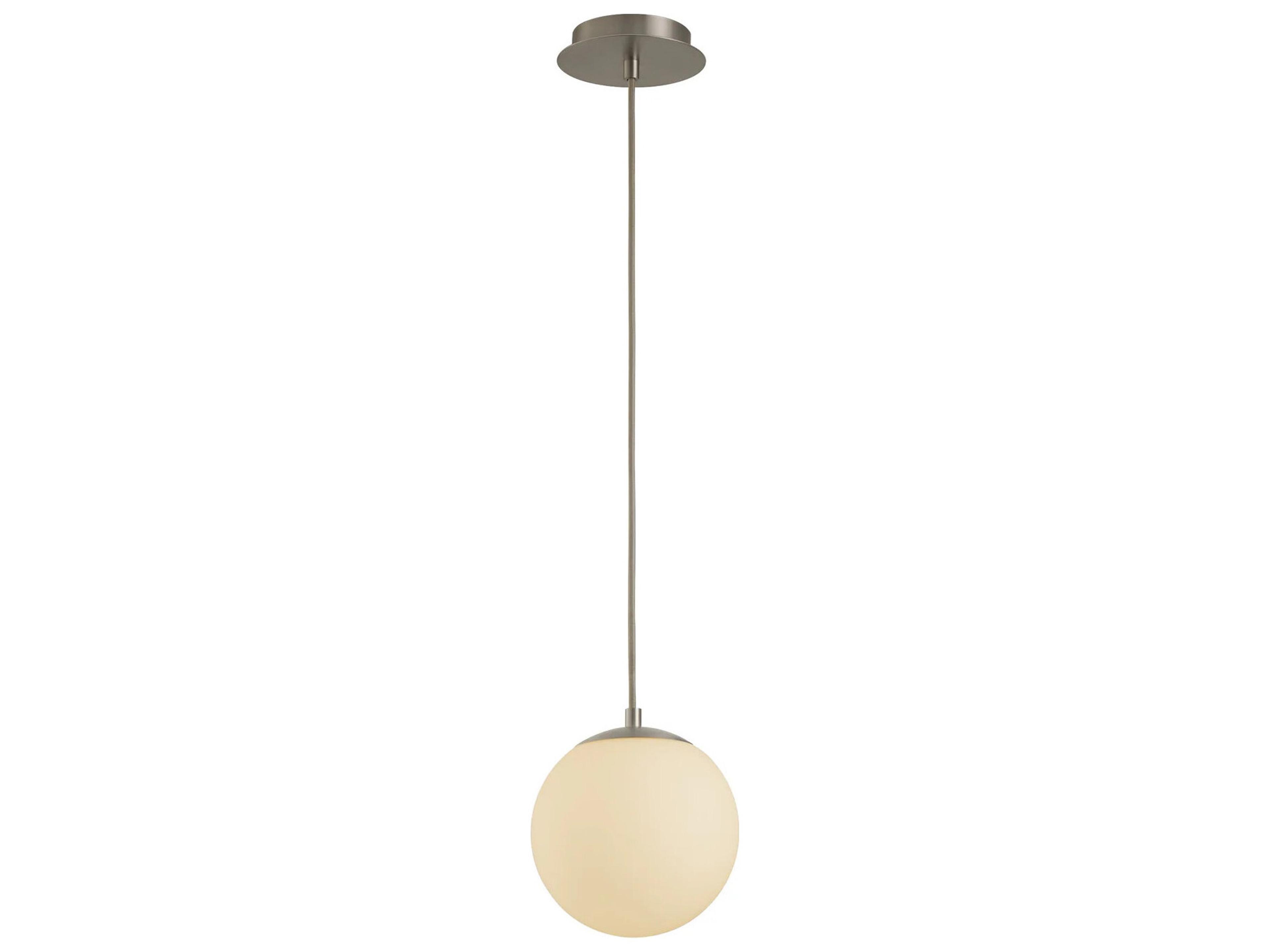 Oxygen by Quorum Luna 1-Light Satin Nickel Globe Mini Pendant