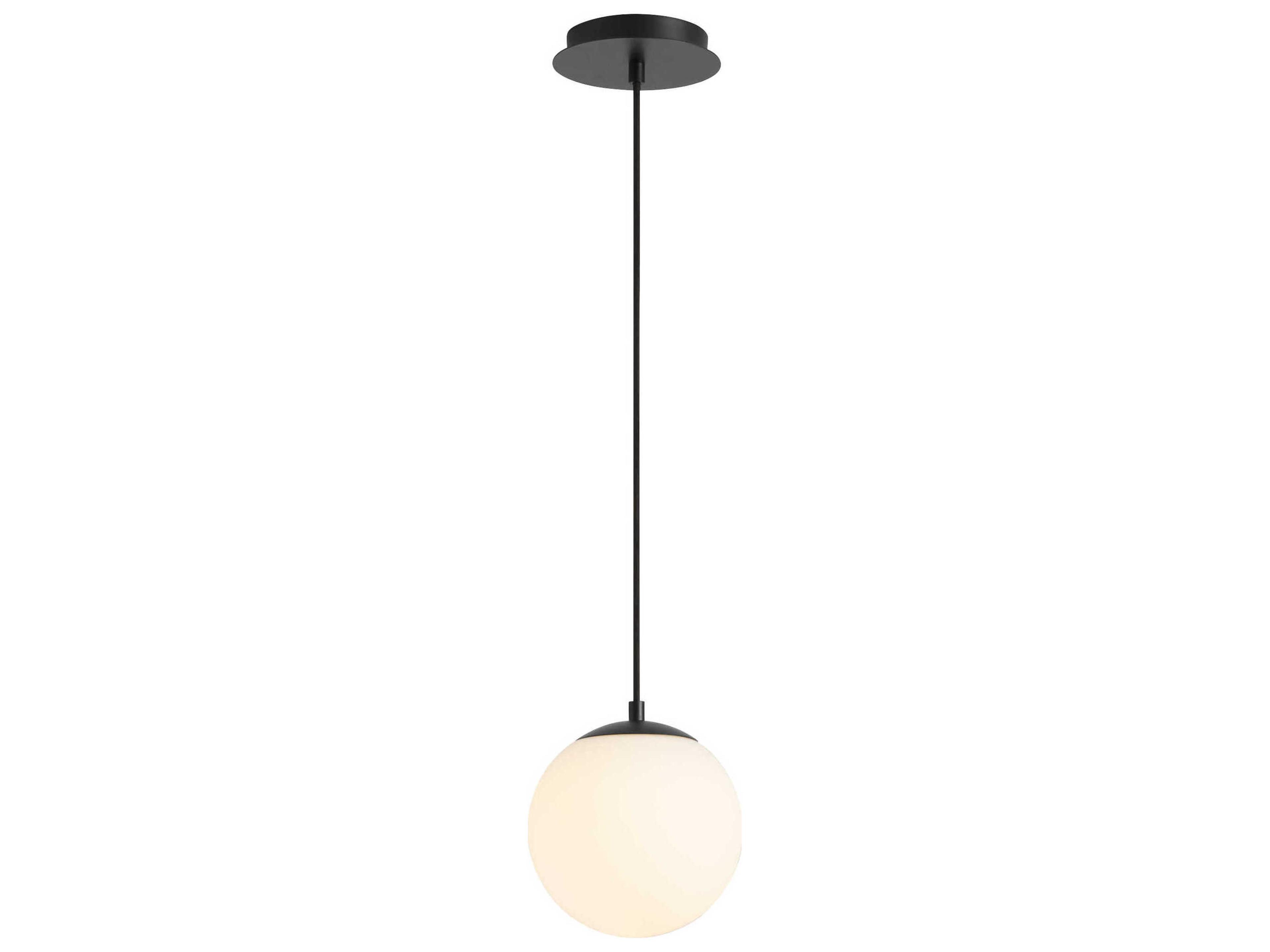 Oxygen by Quorum Luna 1-Light Black Globe Mini Pendant