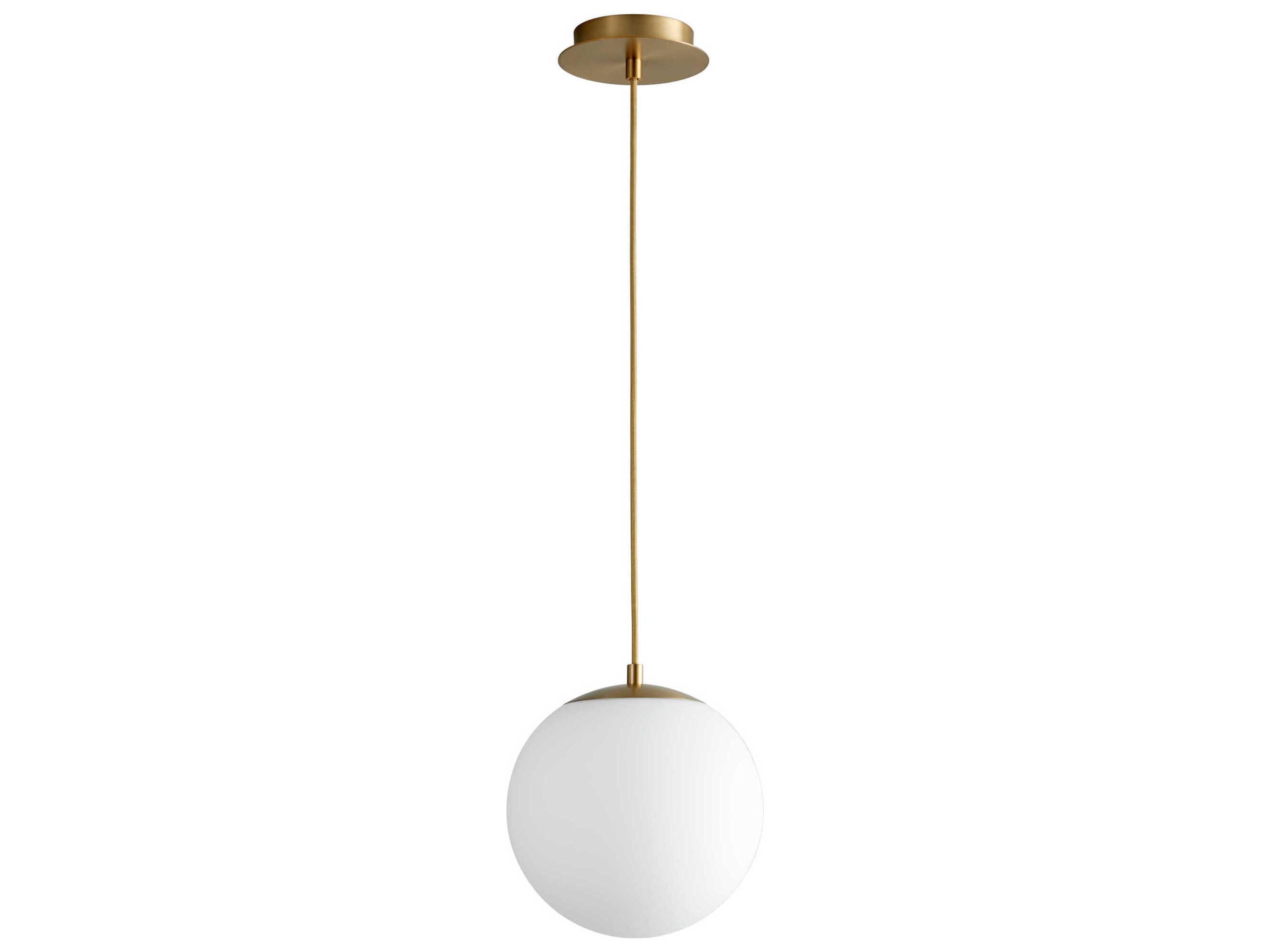 Luna 1-Light Aged Brass Globe Mini Pendant