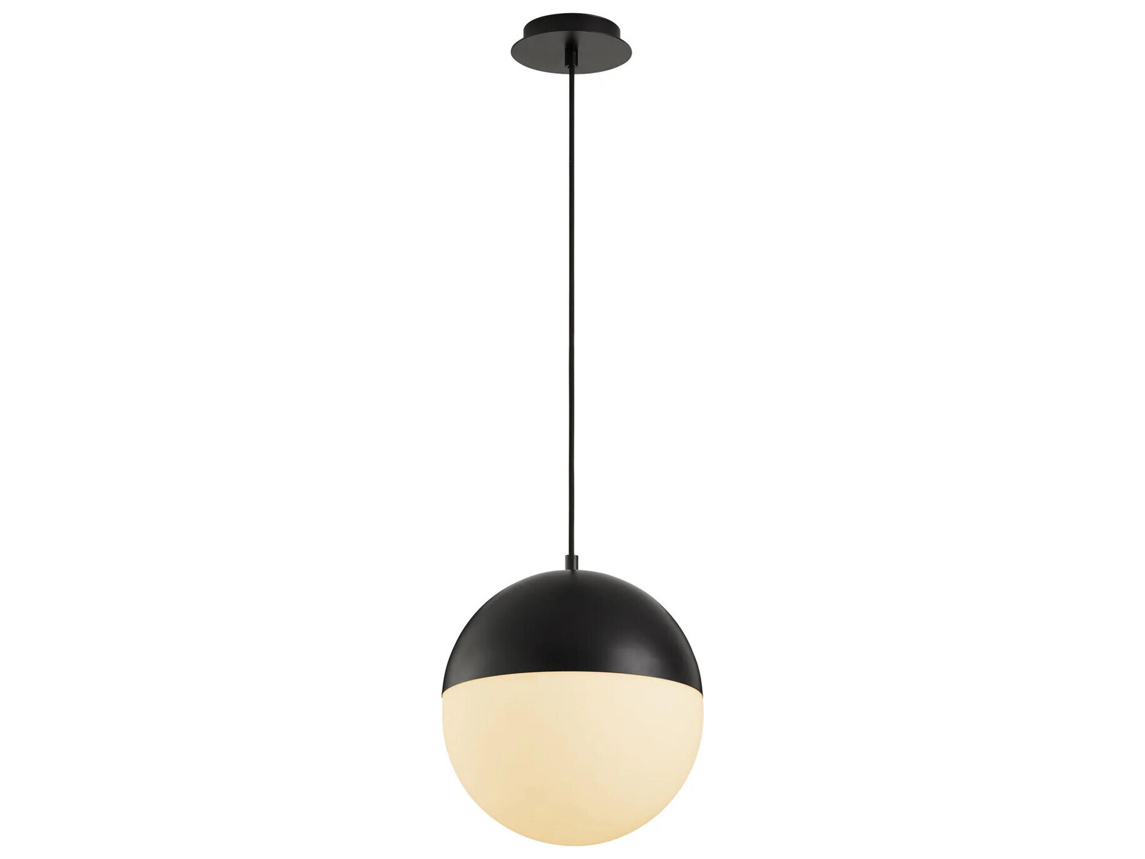 Oxygen by Quorum Luna 1-Light Black Globe Pendant