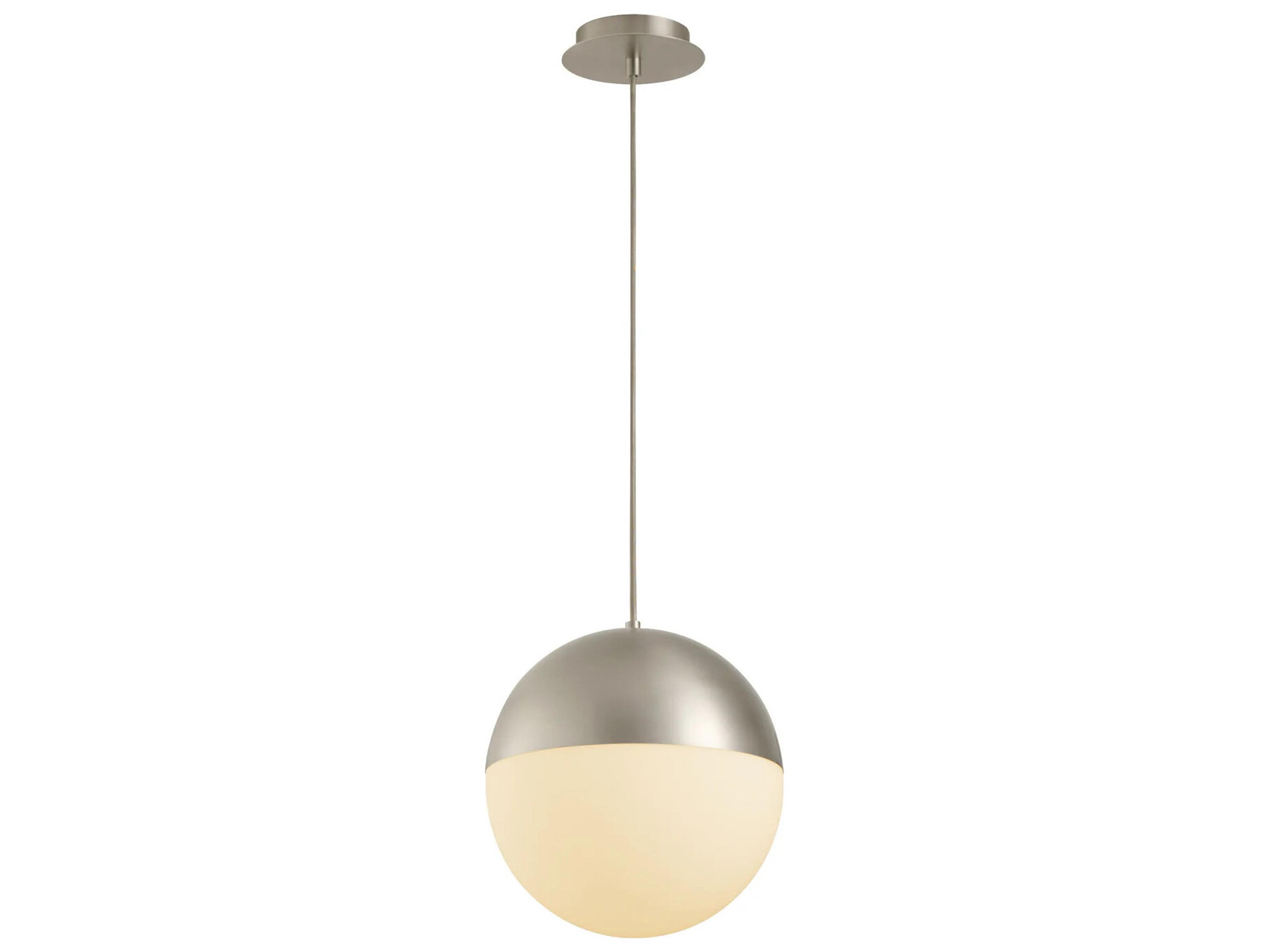 Oxygen by Quorum Luna 1-Light Satin Nickel Globe Pendant