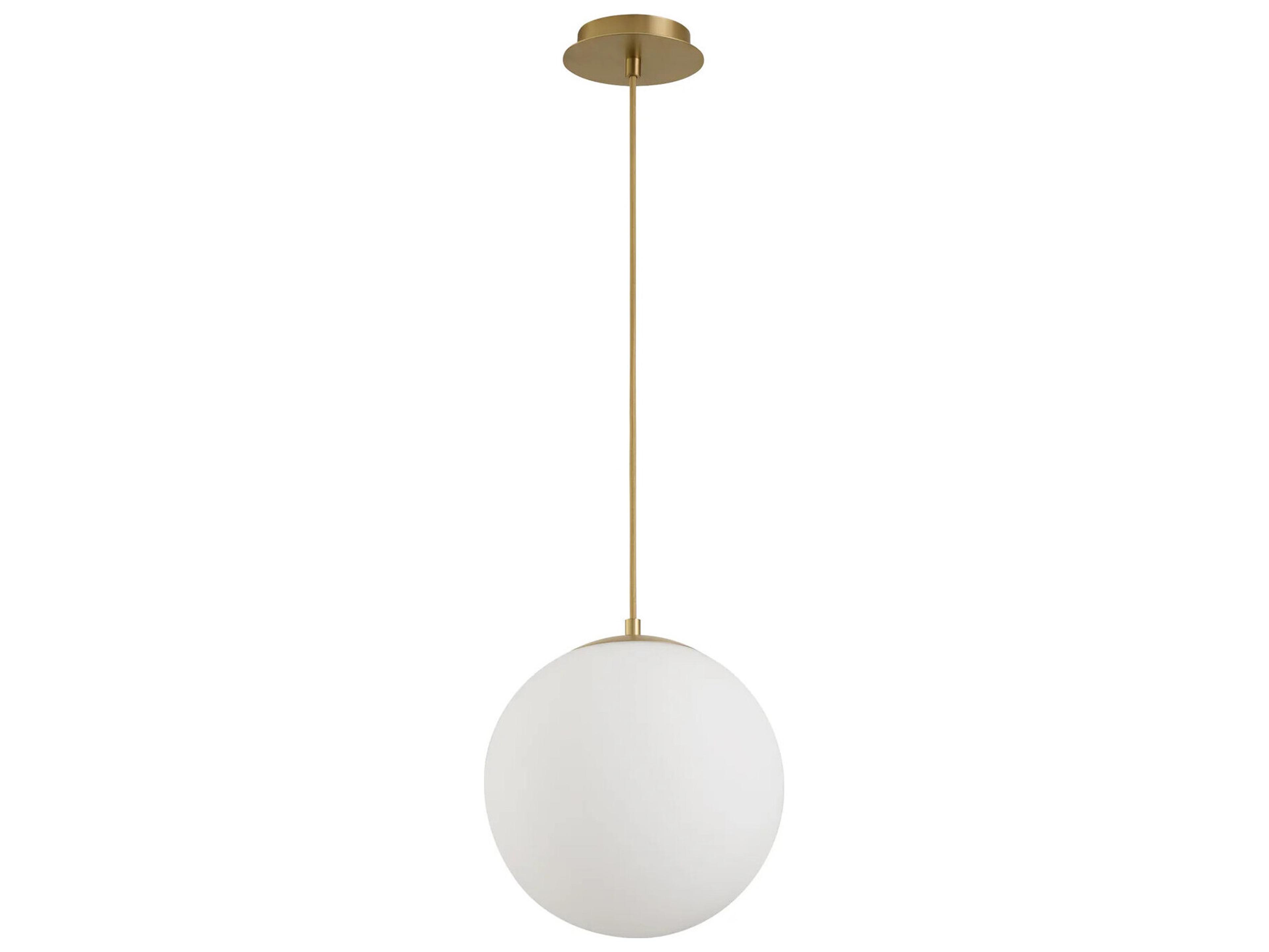 Luna 1-Light Aged Brass Globe Pendant