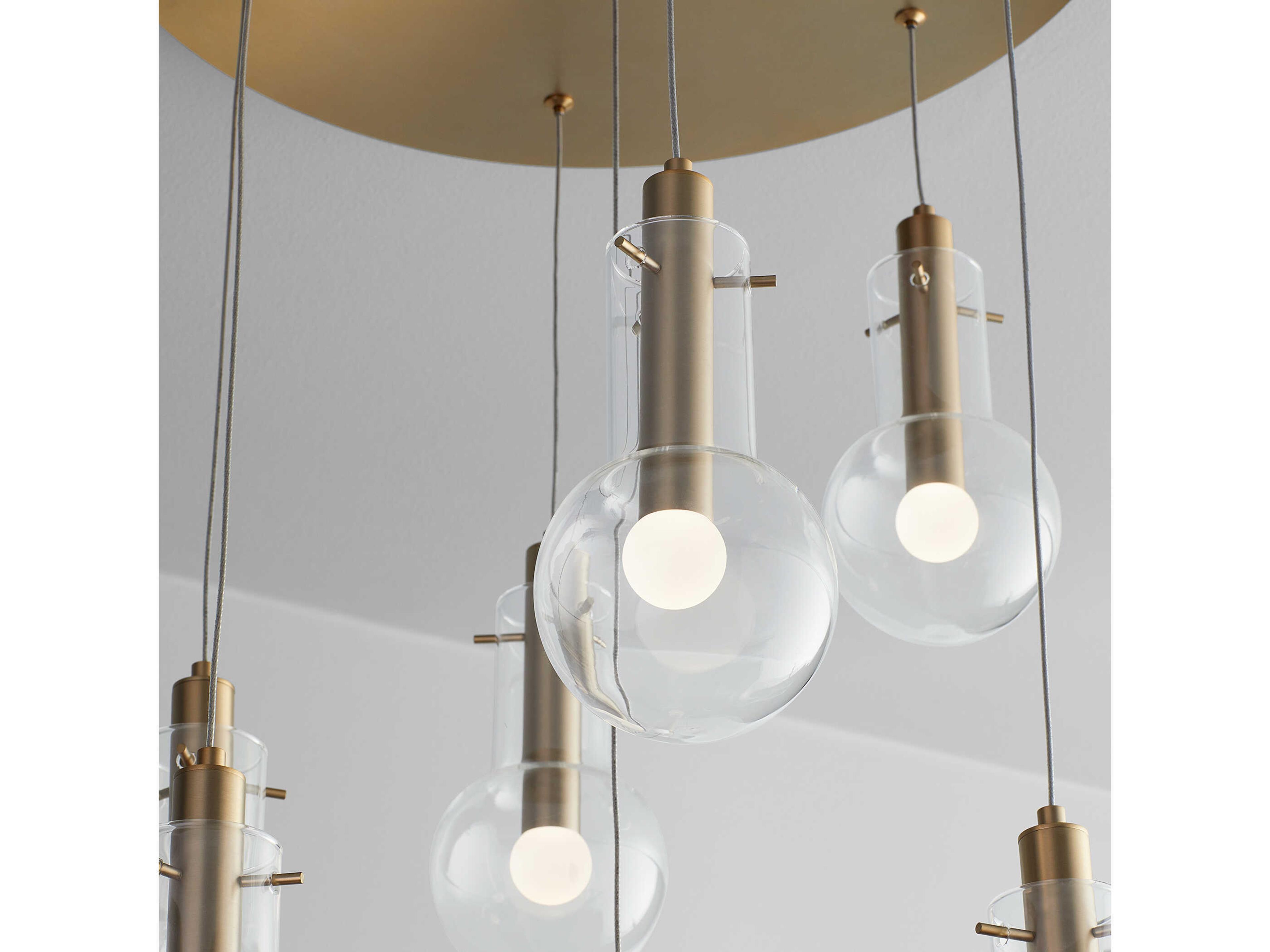 Oxygen by Quorum Primo 7-Light Aged Brass Pendant