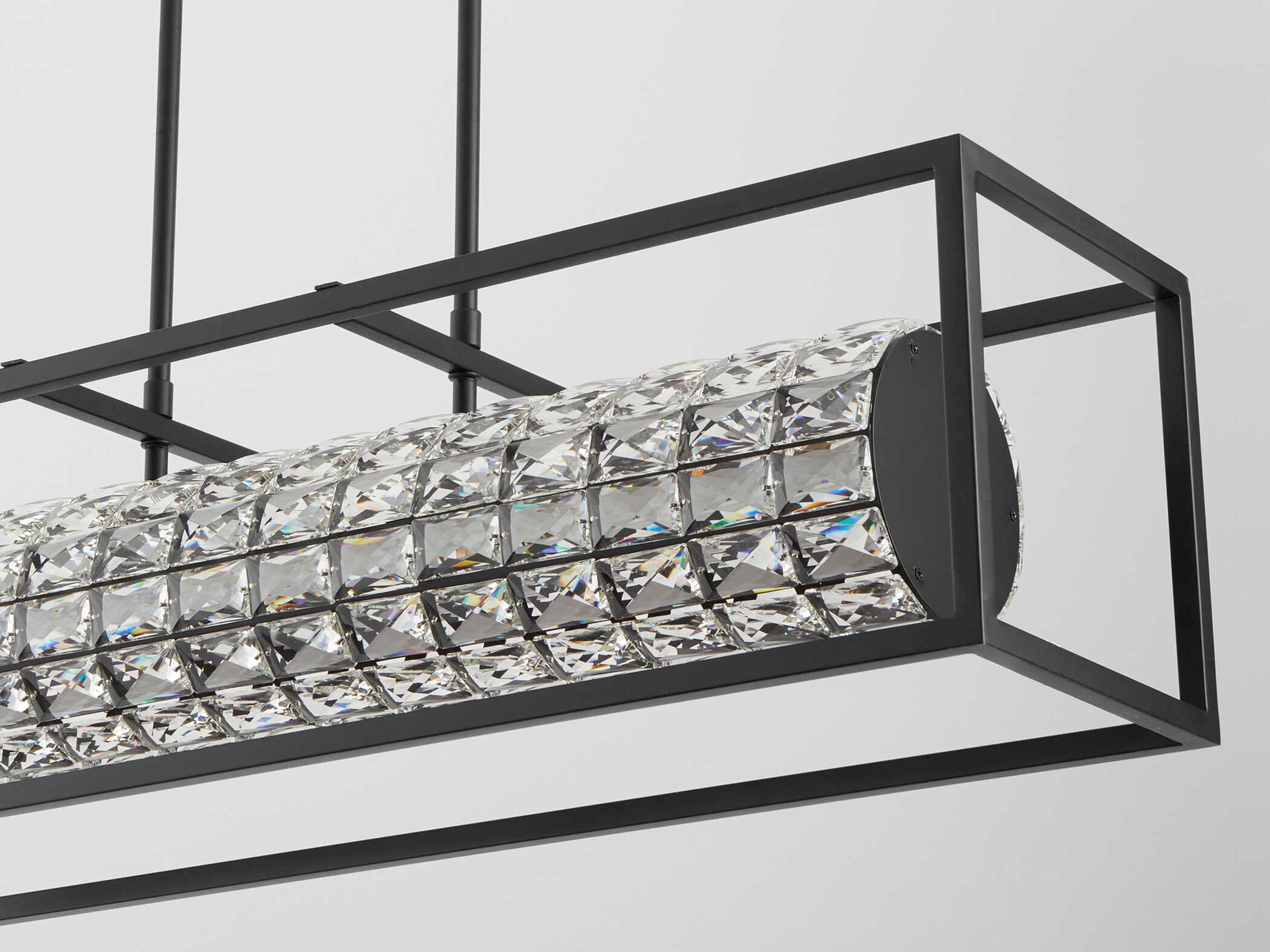 Oxygen by Quorum Elan Black Linear Island Pendant