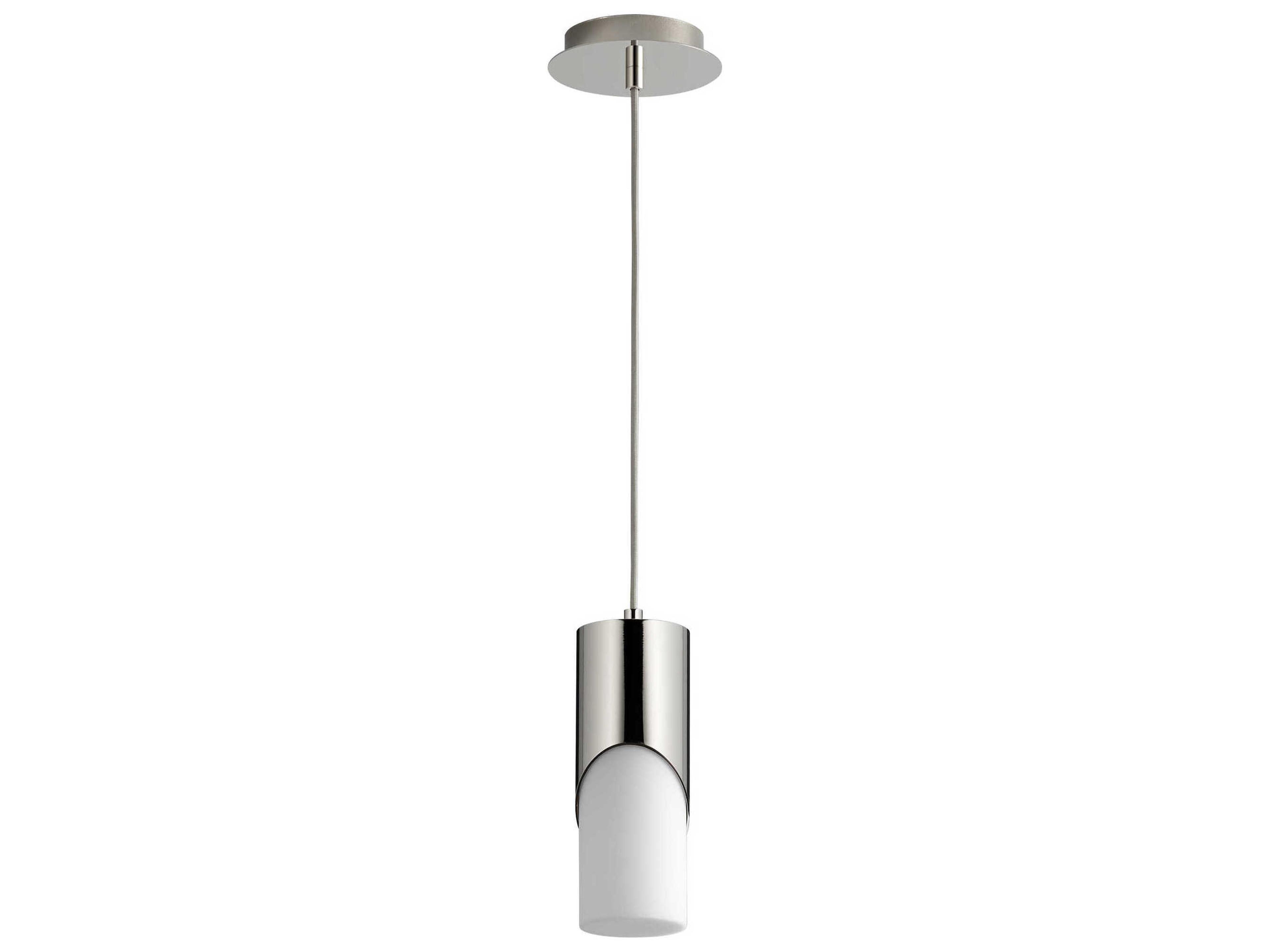 Ellipse 1-Light Polished Nickel Cylinder Mini Pendant
