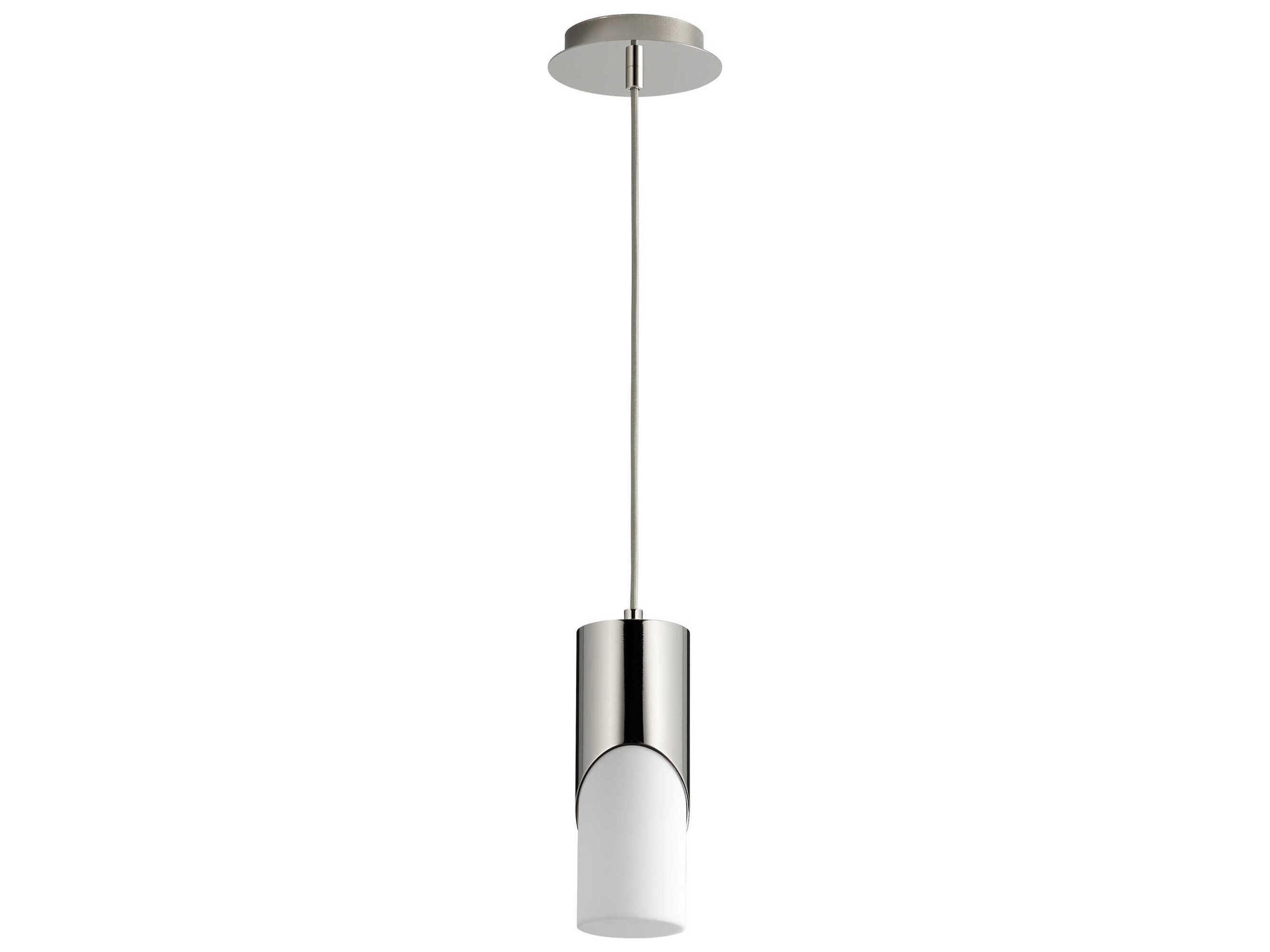 Ellipse 1-Light Polished Nickel Cylinder Mini Pendant