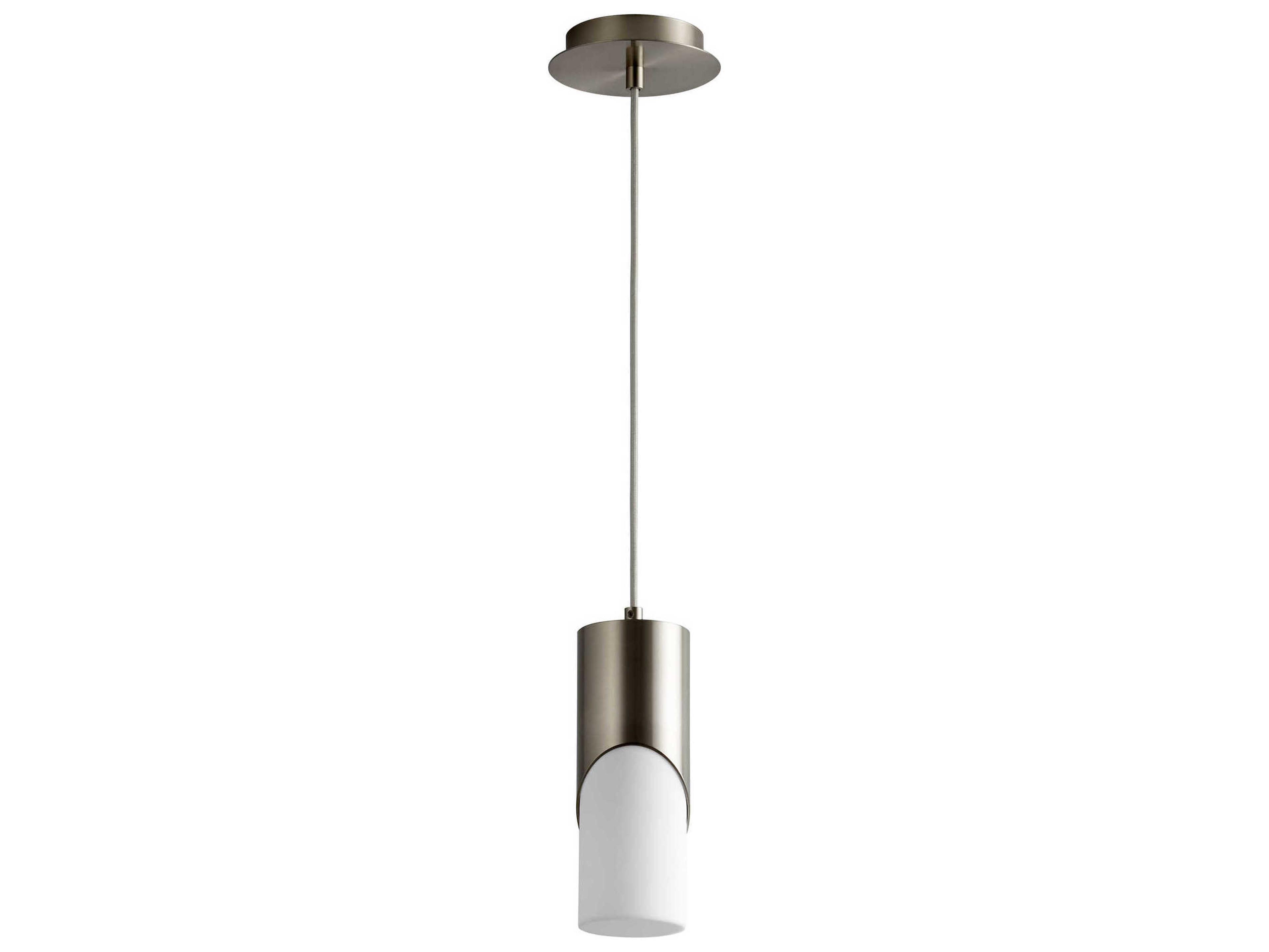 Ellipse 1-Light Satin Nickel Cylinder Mini Pendant