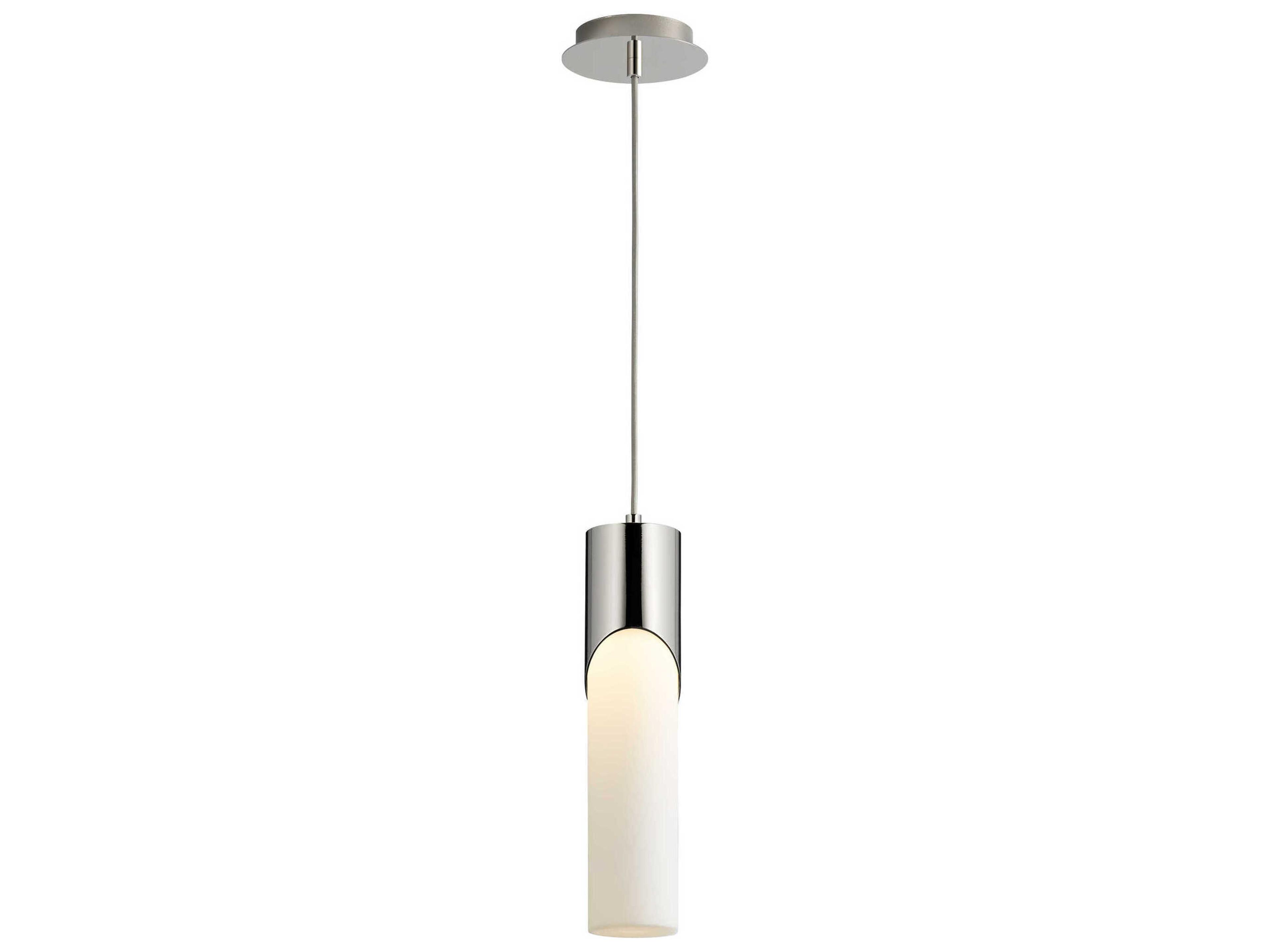 Oxygen by Quorum Ellipse 1-Light Polished Nickel Cylinder Mini Pendant