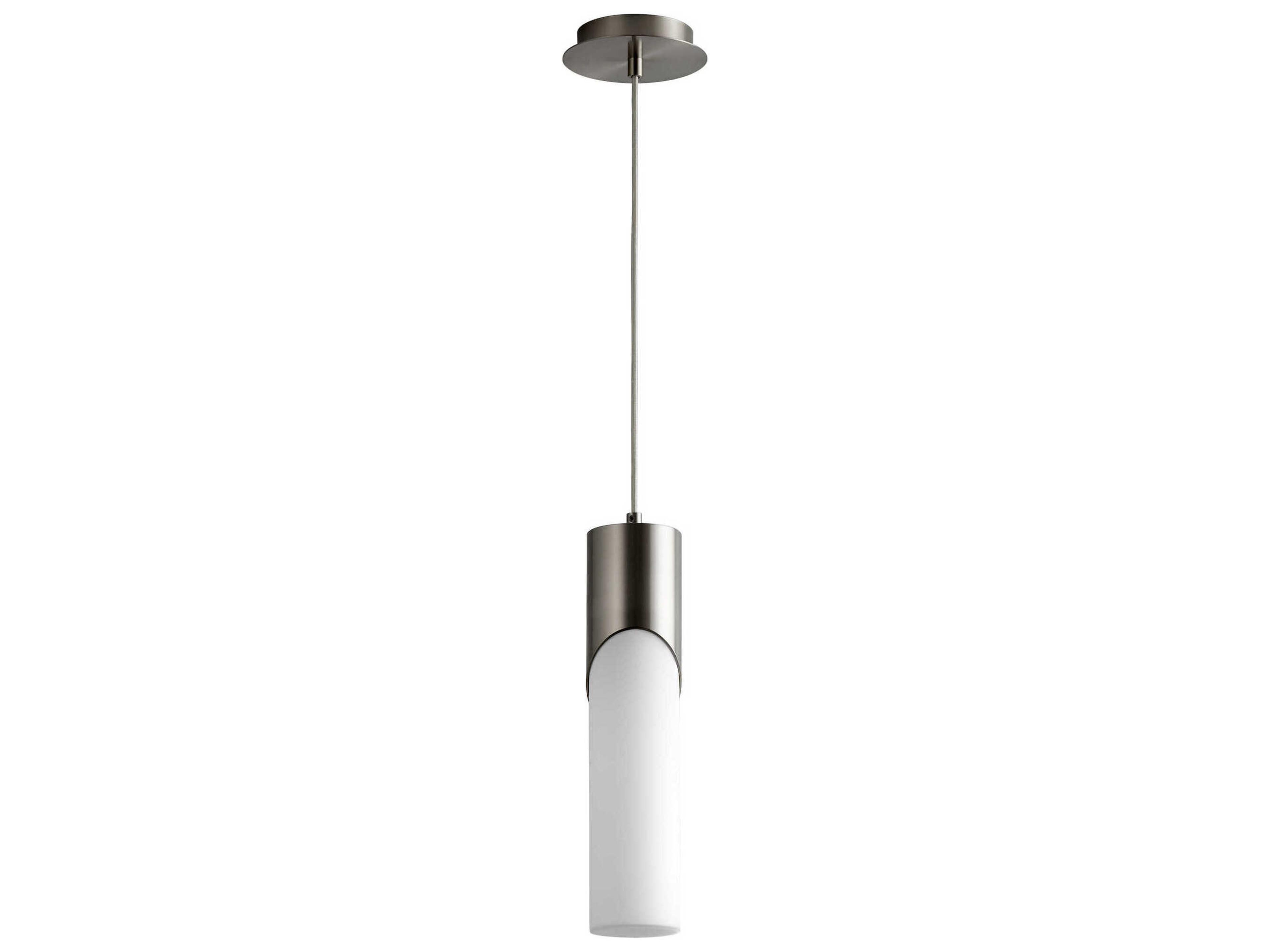 Ellipse 1-Light Satin Nickel Cylinder Mini Pendant