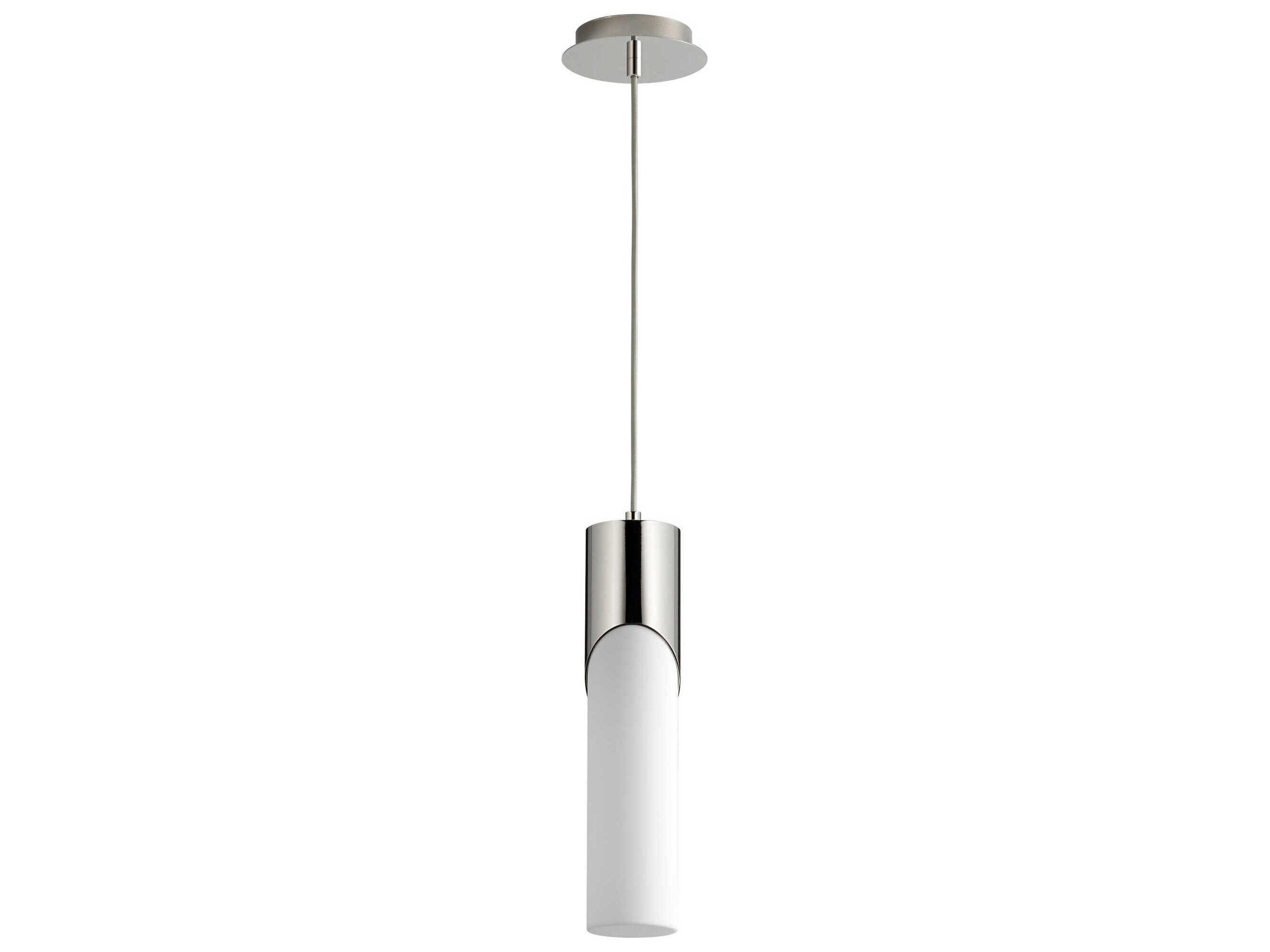 Ellipse 1-Light Polished Nickel Cylinder Mini Pendant