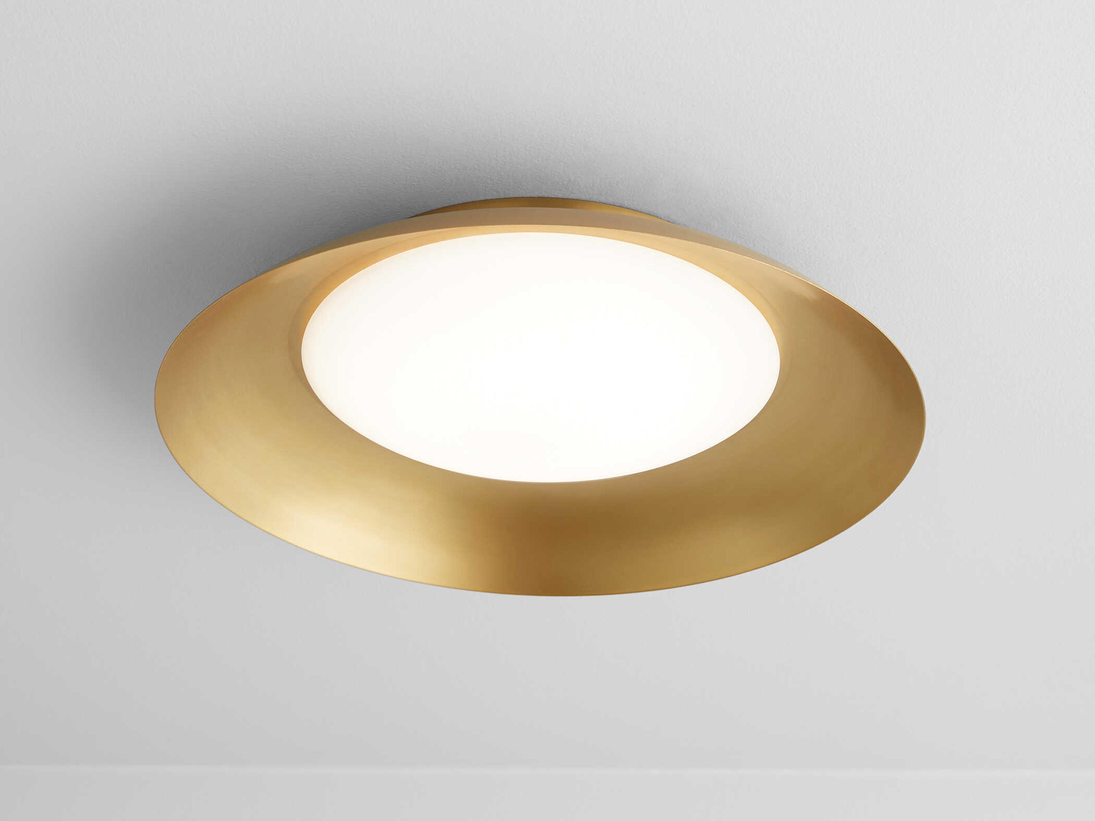 Oxygen by Quorum Bongo 1-Light Aged Brass Round Flush Mount