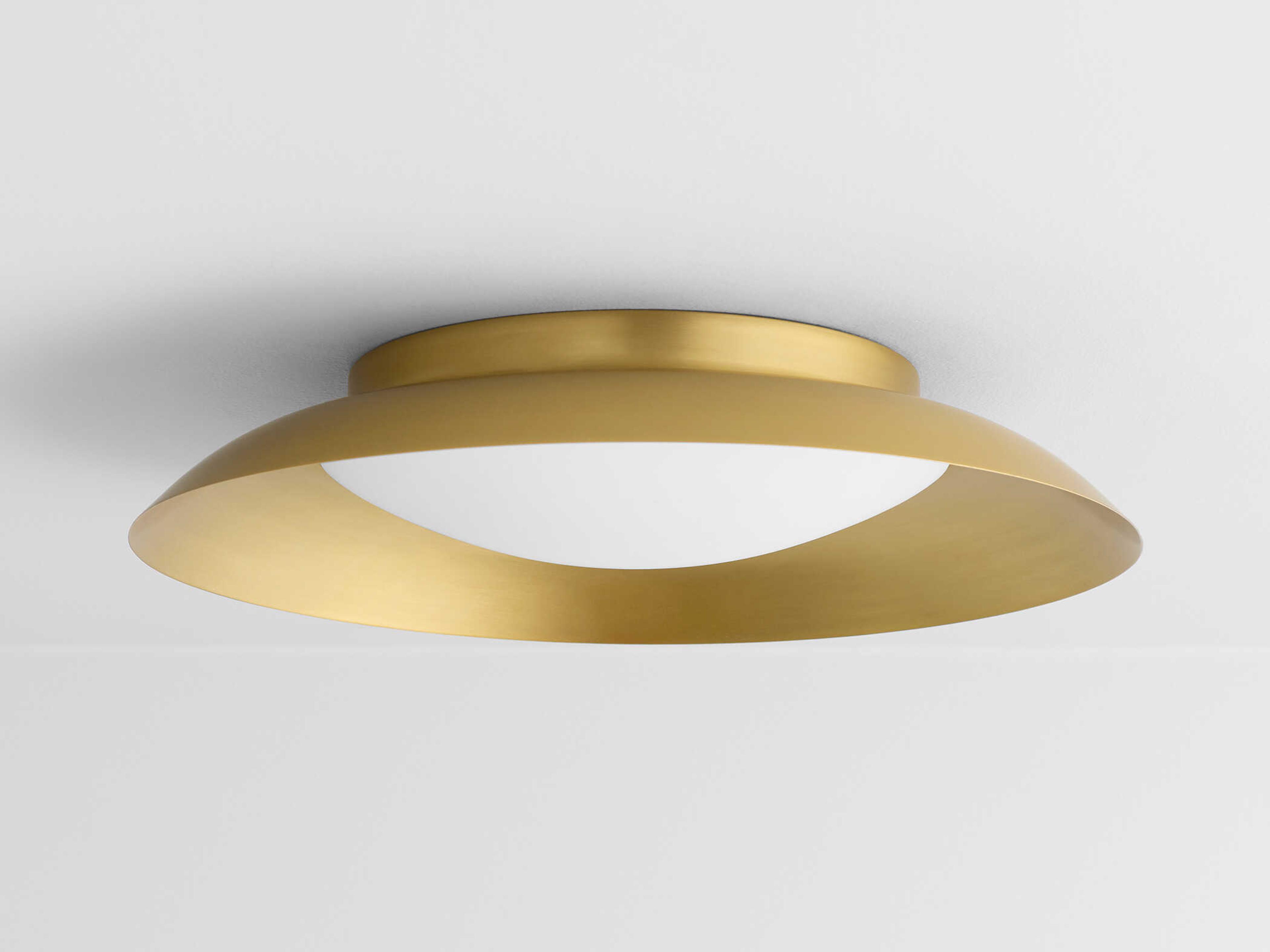 Oxygen by Quorum Bongo 1-Light Aged Brass Round Flush Mount