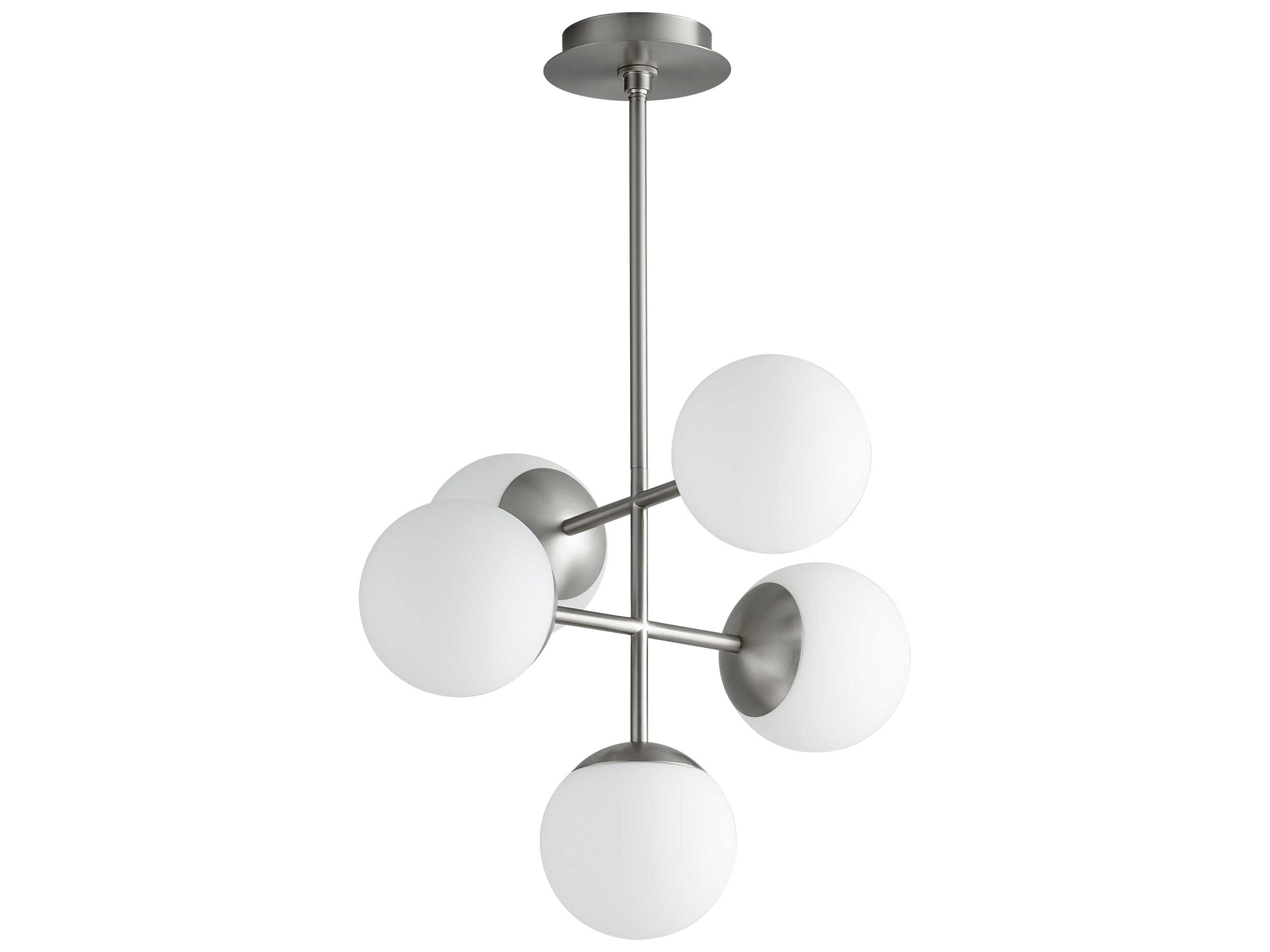 Nebula 5-Light Satin Nickel Globe Chandelier