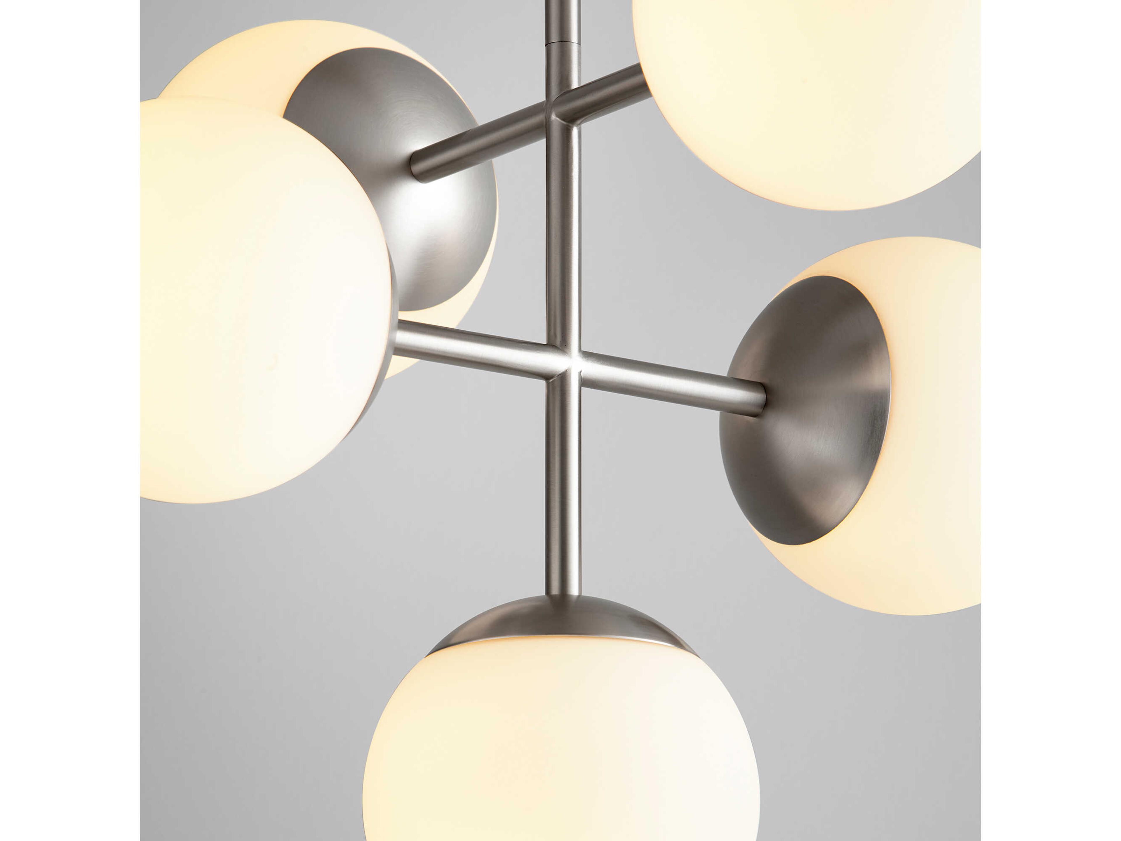 Oxygen by Quorum Nebula 5-Light Satin Nickel Globe Chandelier