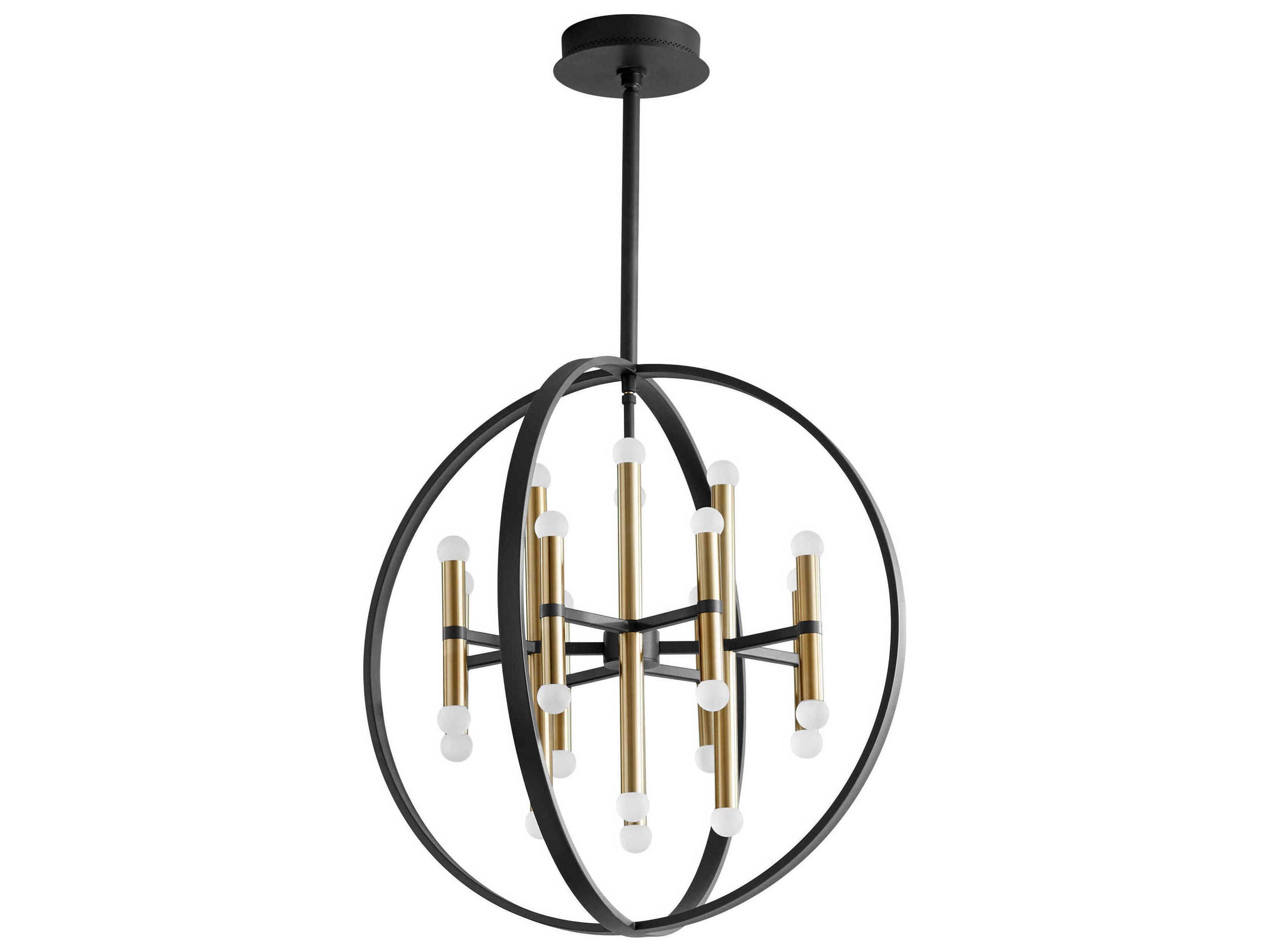 Nero 24-Light Black Aged Brass Linear Chandelier