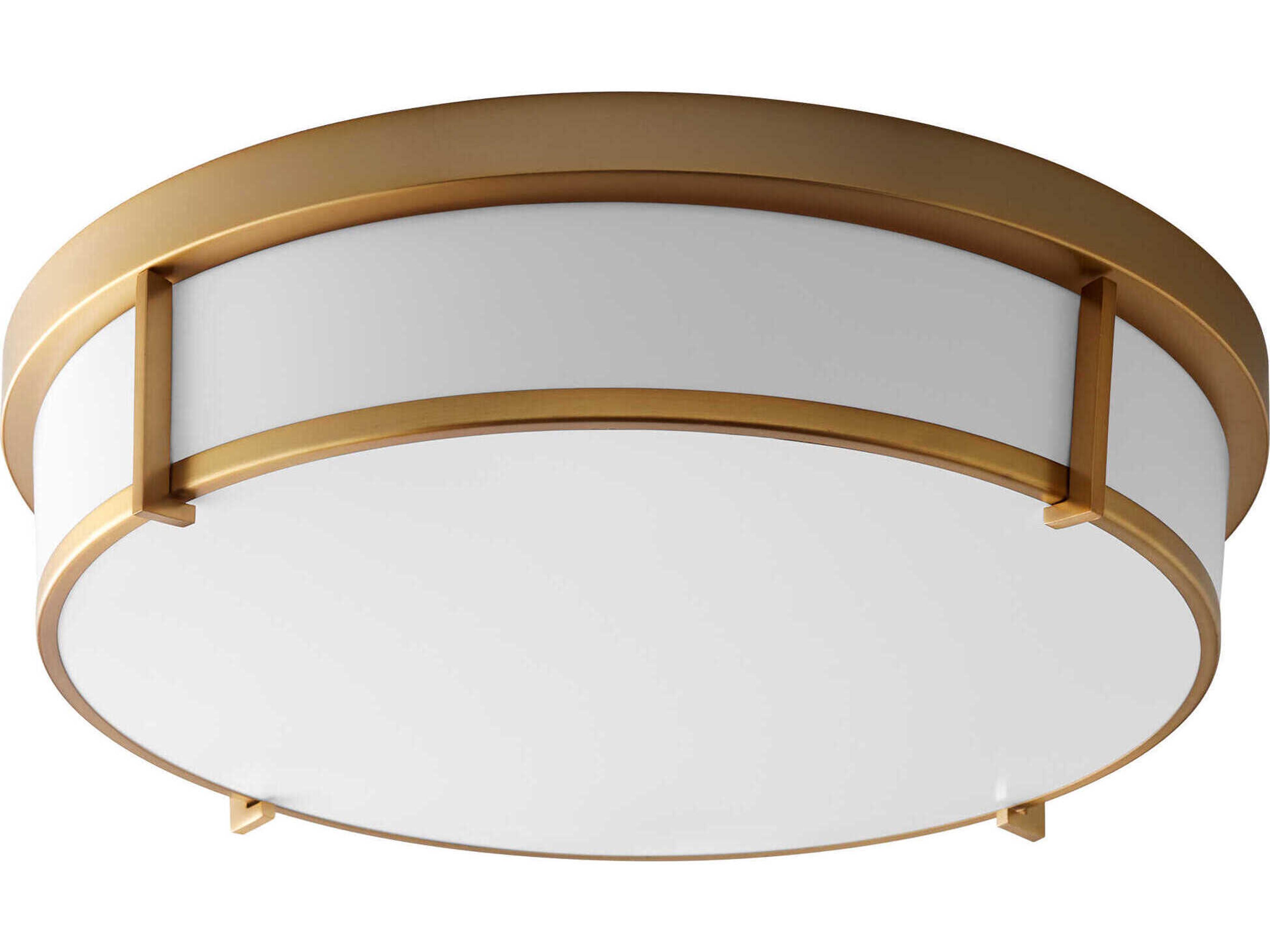Io 2-Light Aged Brass Round Flush Mount