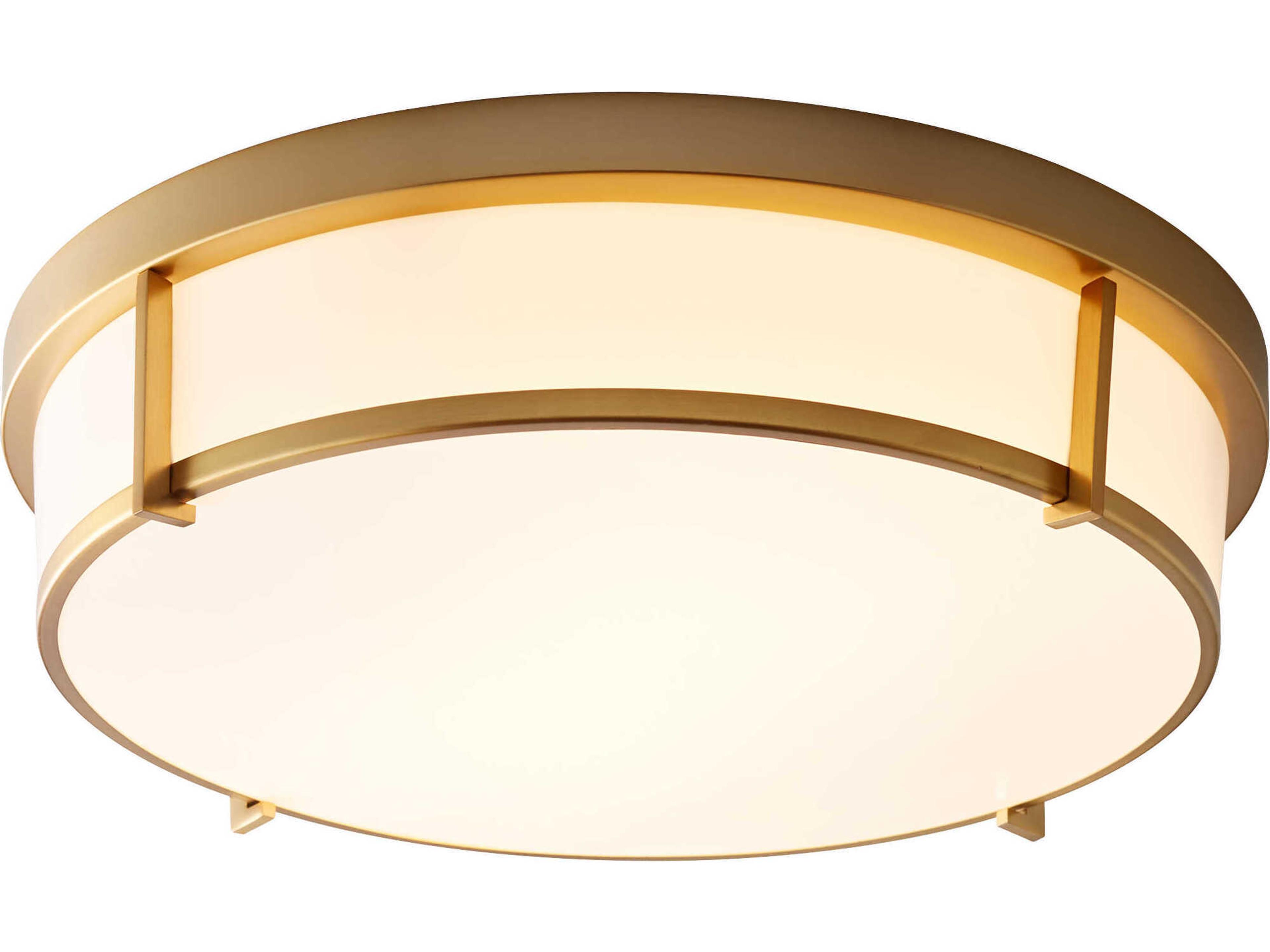 Oxygen by Quorum Io 2-Light Aged Brass Round Flush Mount