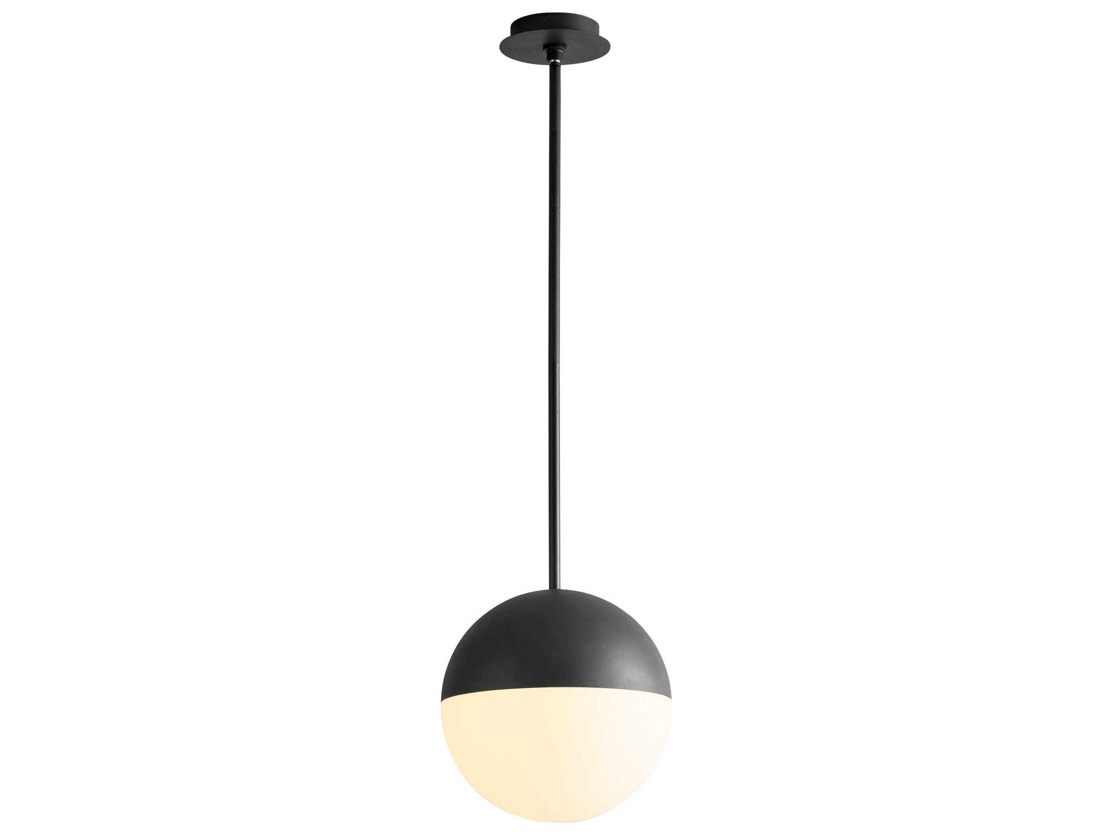 Oxygen by Quorum Mondo 1-Light Black Globe Mini Pendant