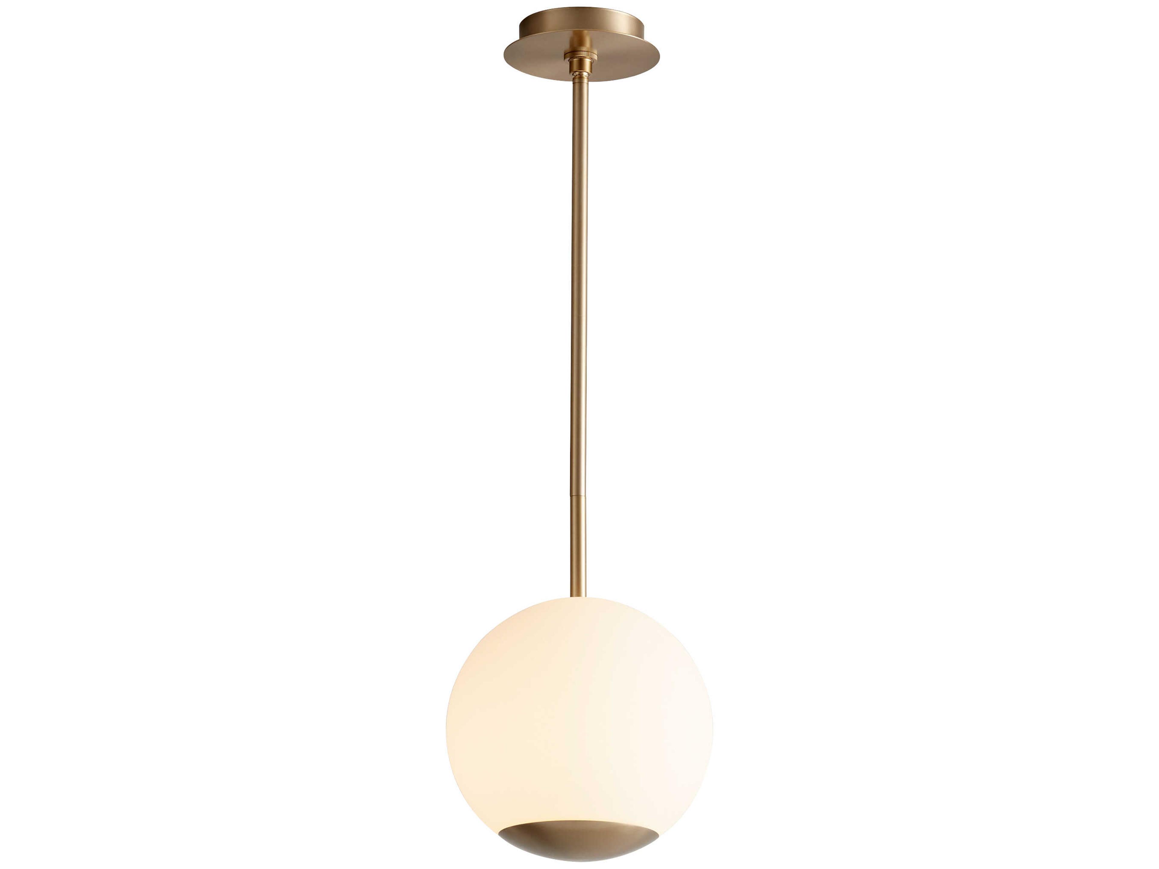 Oxygen by Quorum Terra 1-Light Aged Brass Globe Mini Pendant