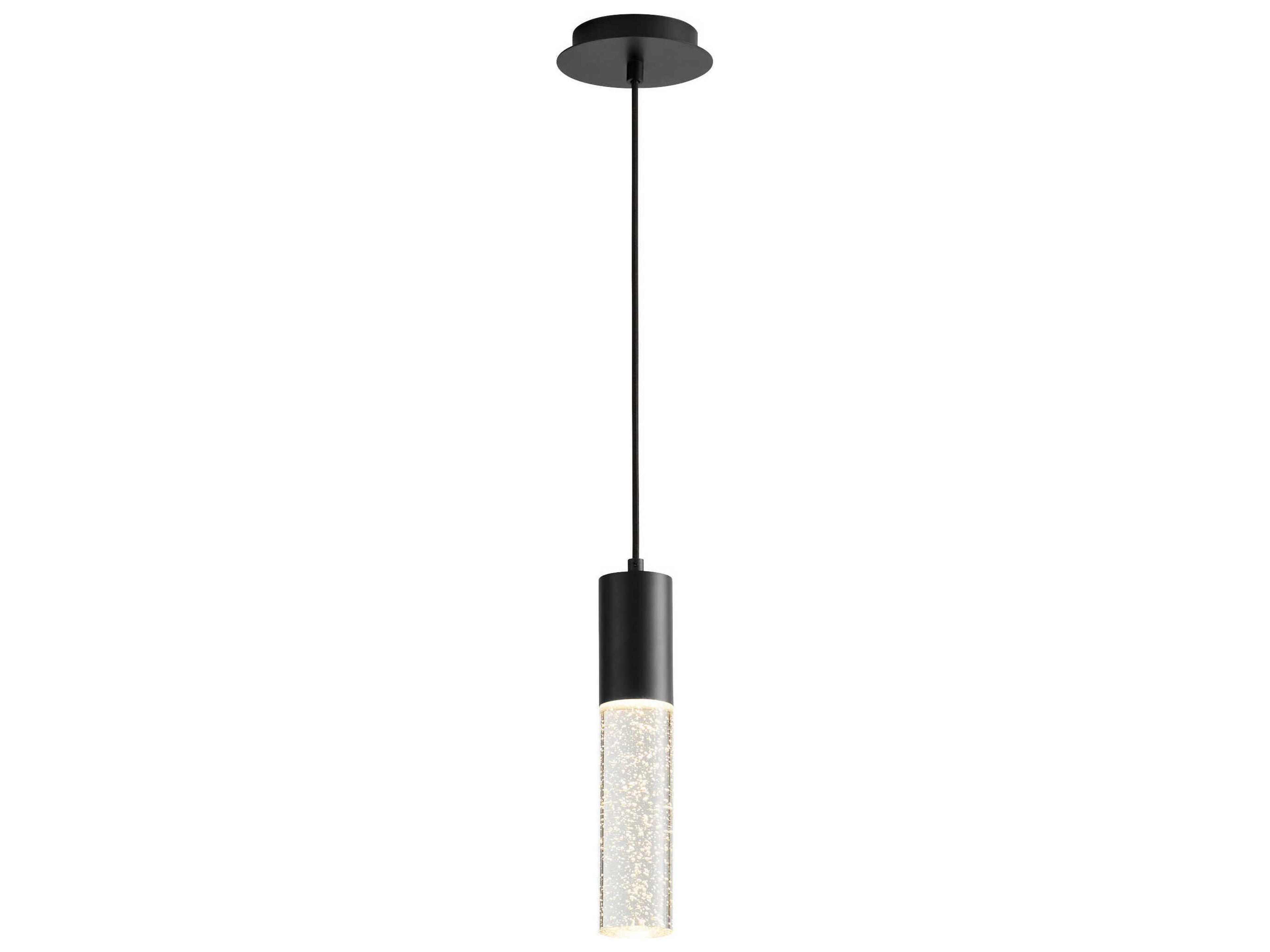 Oxygen by Quorum Spirit 1-Light Black Cylinder Linear Mini Pendant