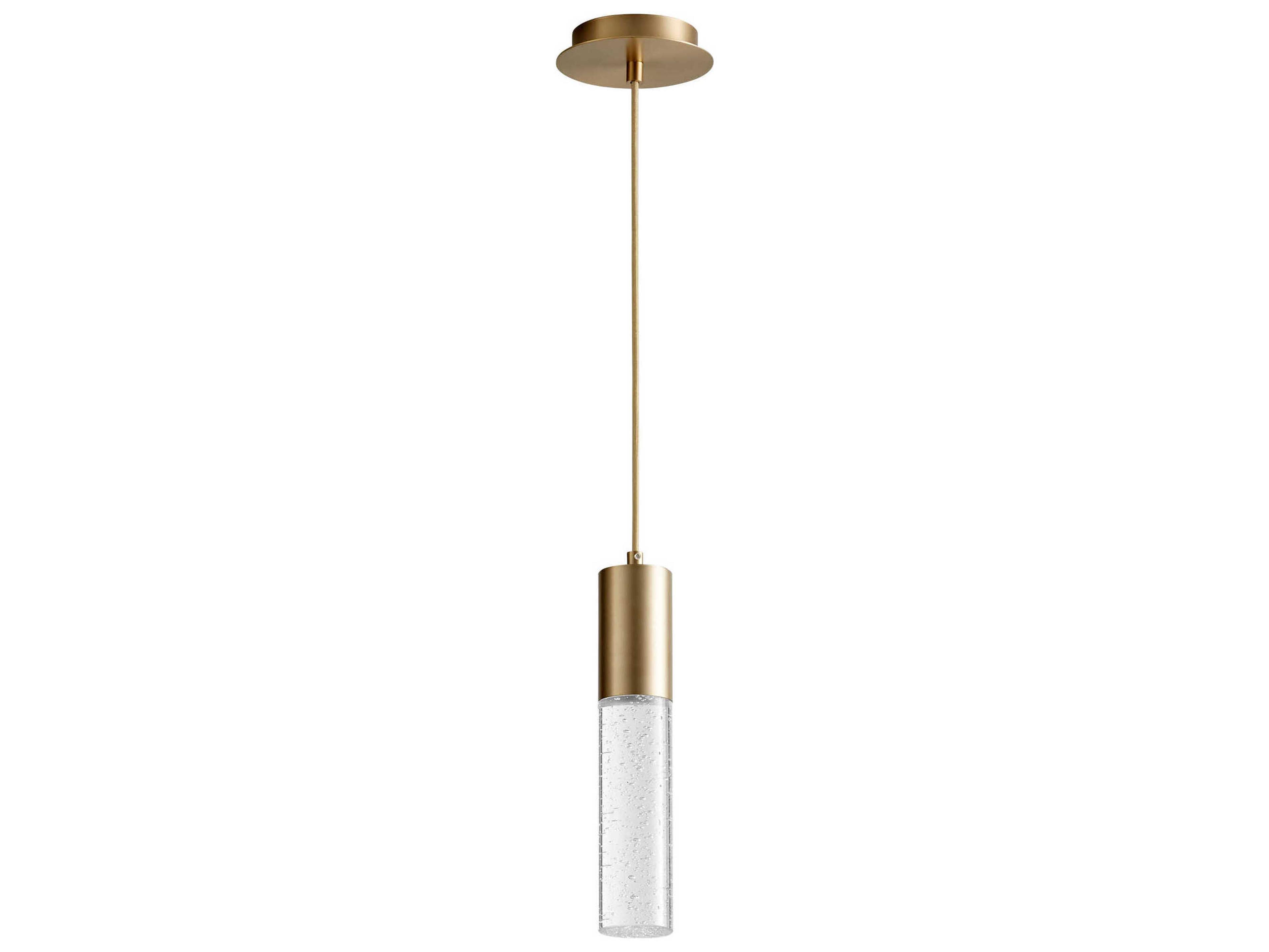 Spirit 1-Light Aged Brass Cylinder Linear Mini Pendant