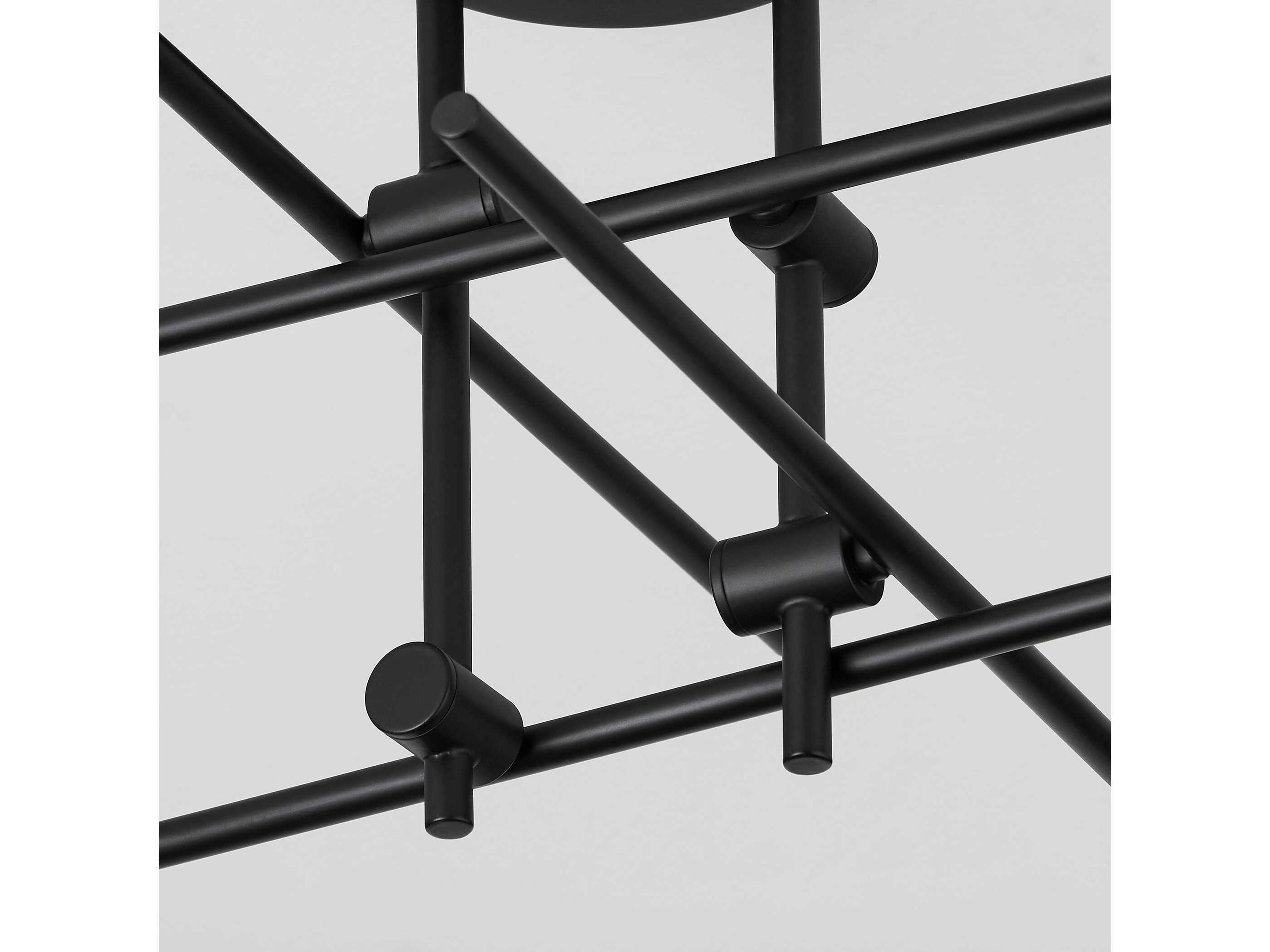 Oxygen by Quorum Mika 4-Light Black Linear Semi Flush Mount