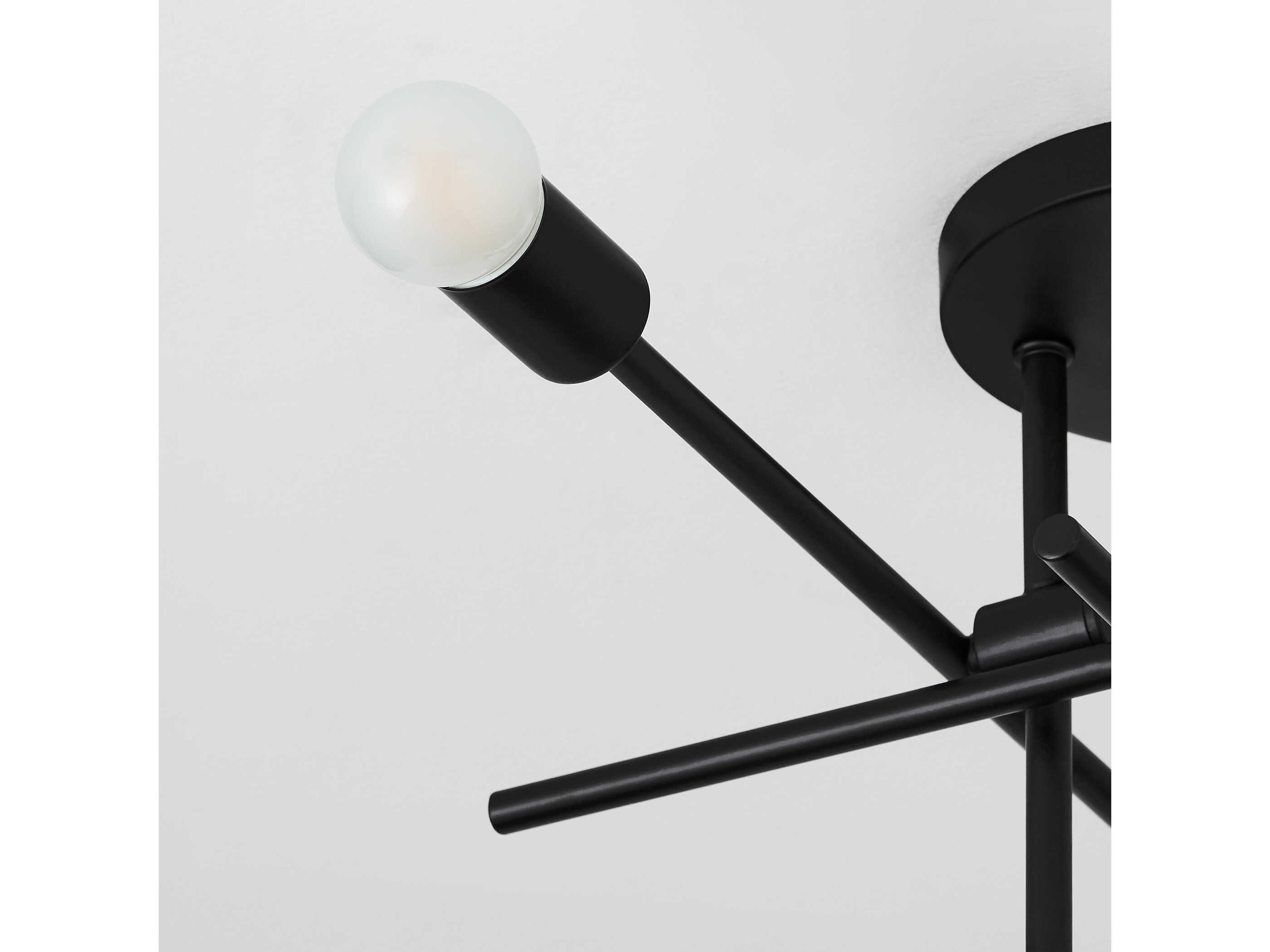 Oxygen by Quorum Mika 4-Light Black Linear Semi Flush Mount