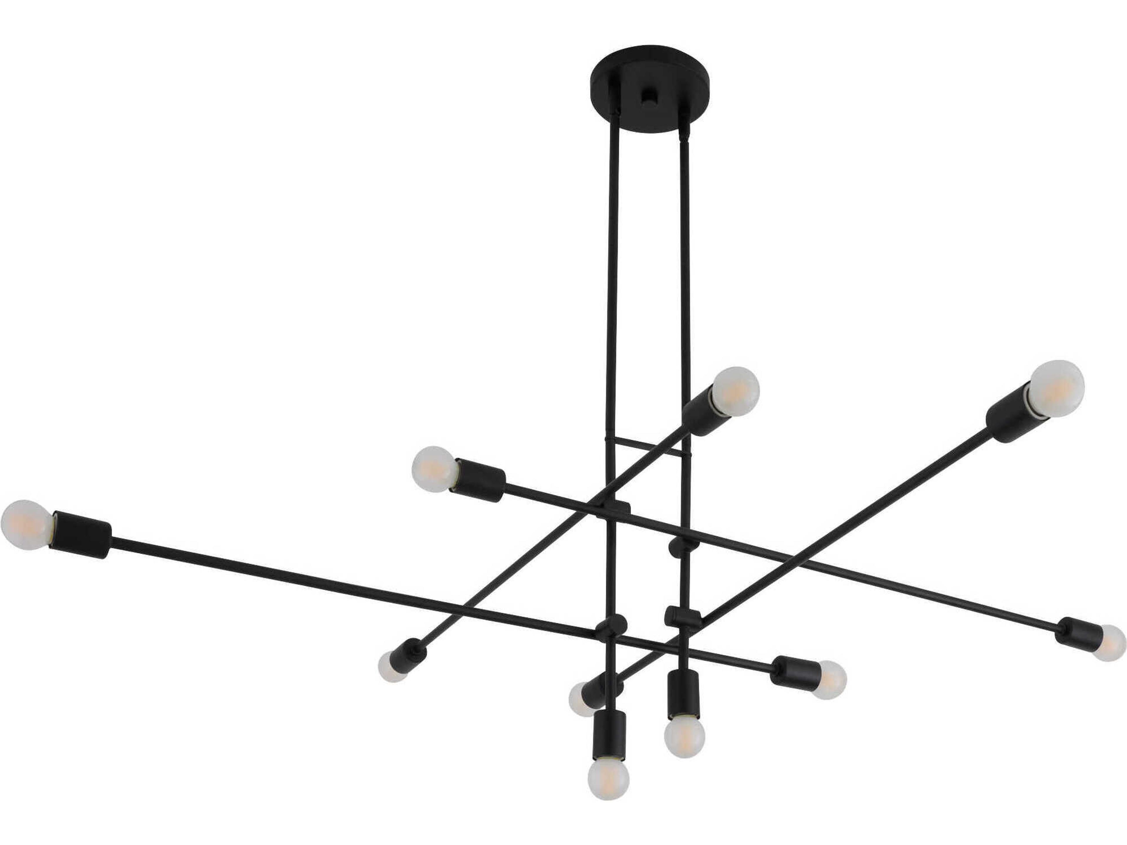 Mika 10-Light Black Linear Chandelier