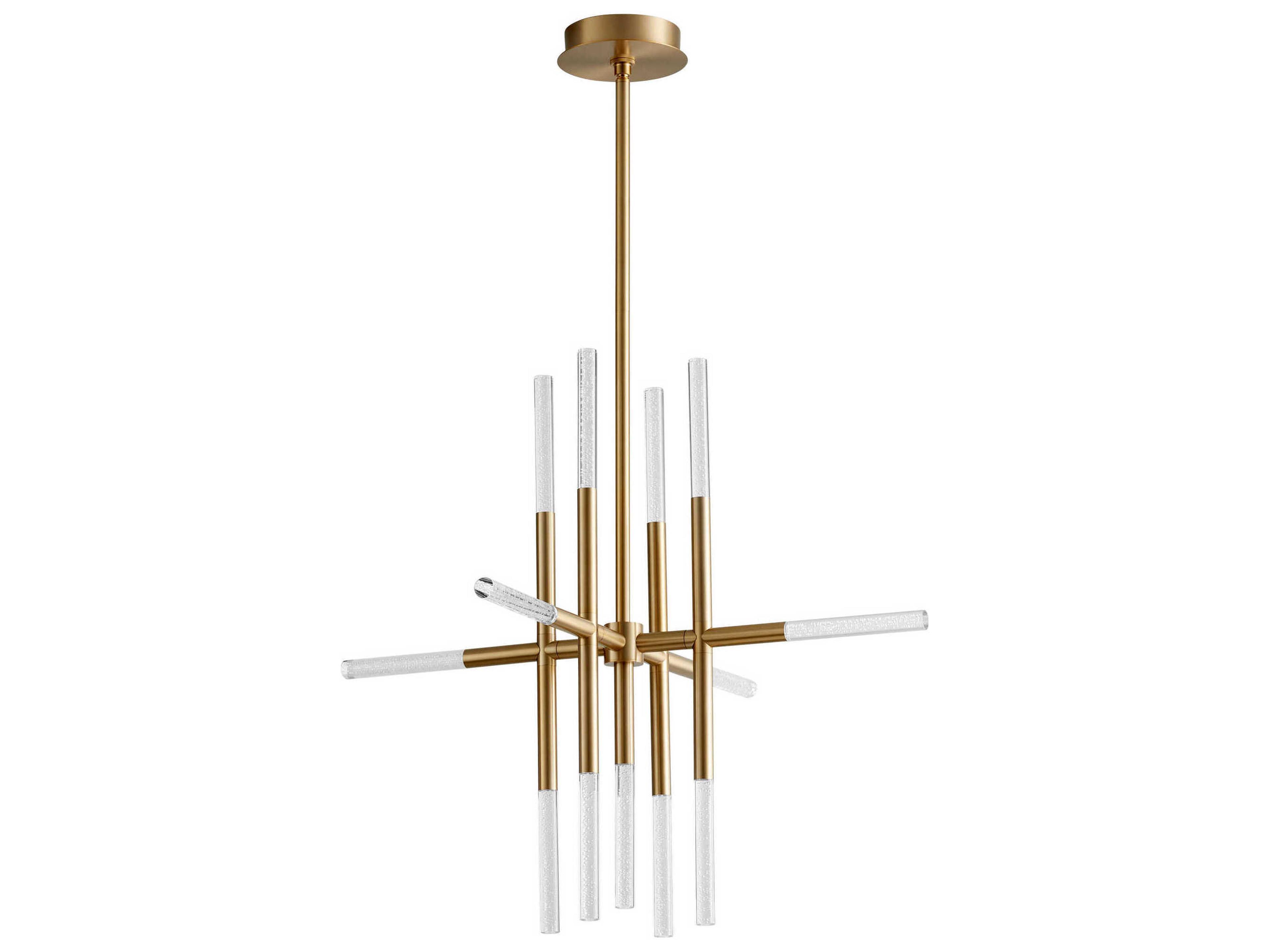 Oxygen by Quorum Moxy 13-Light Aged Brass Linear Chandelier