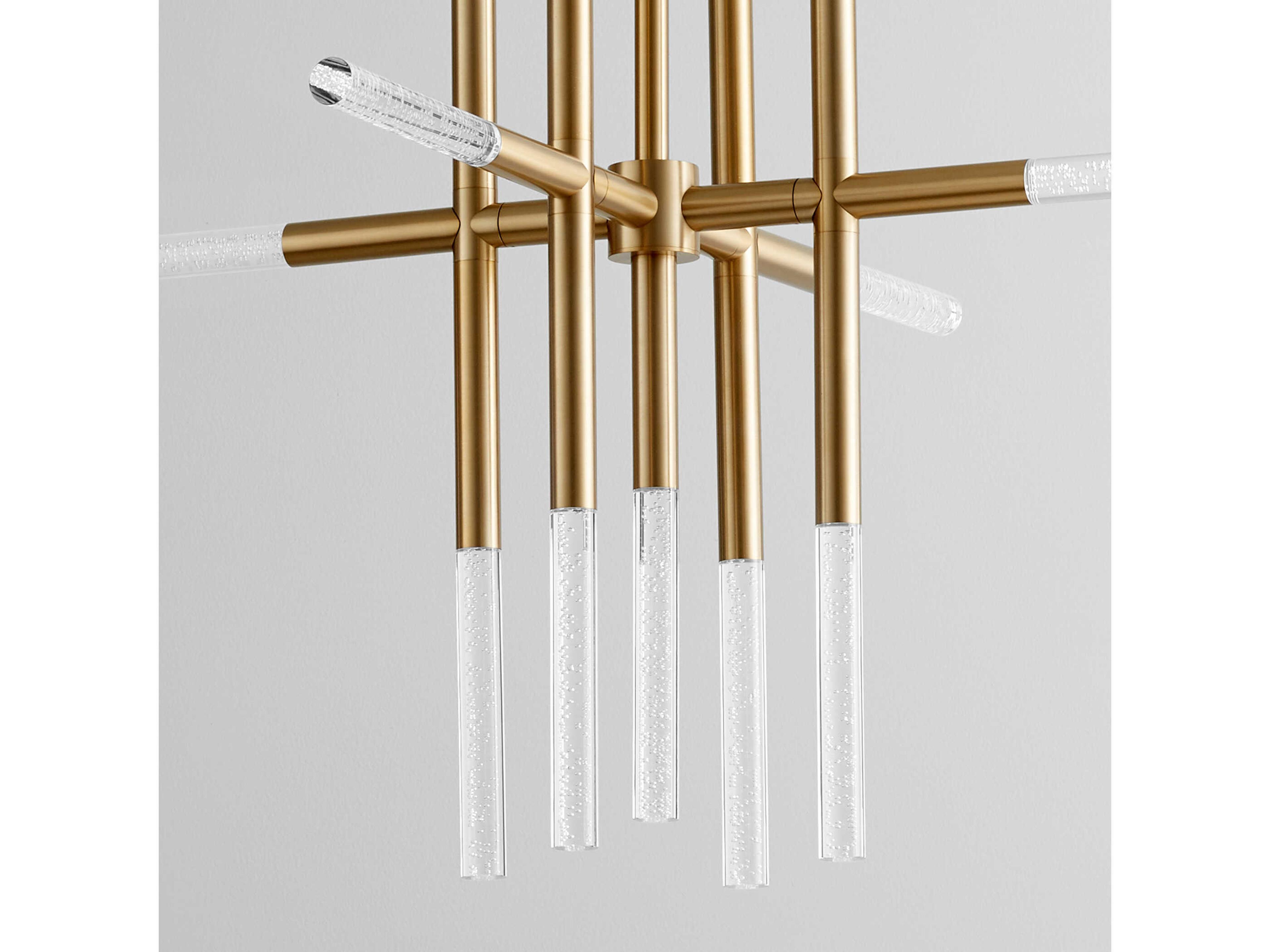 Oxygen by Quorum Moxy 13-Light Aged Brass Linear Chandelier