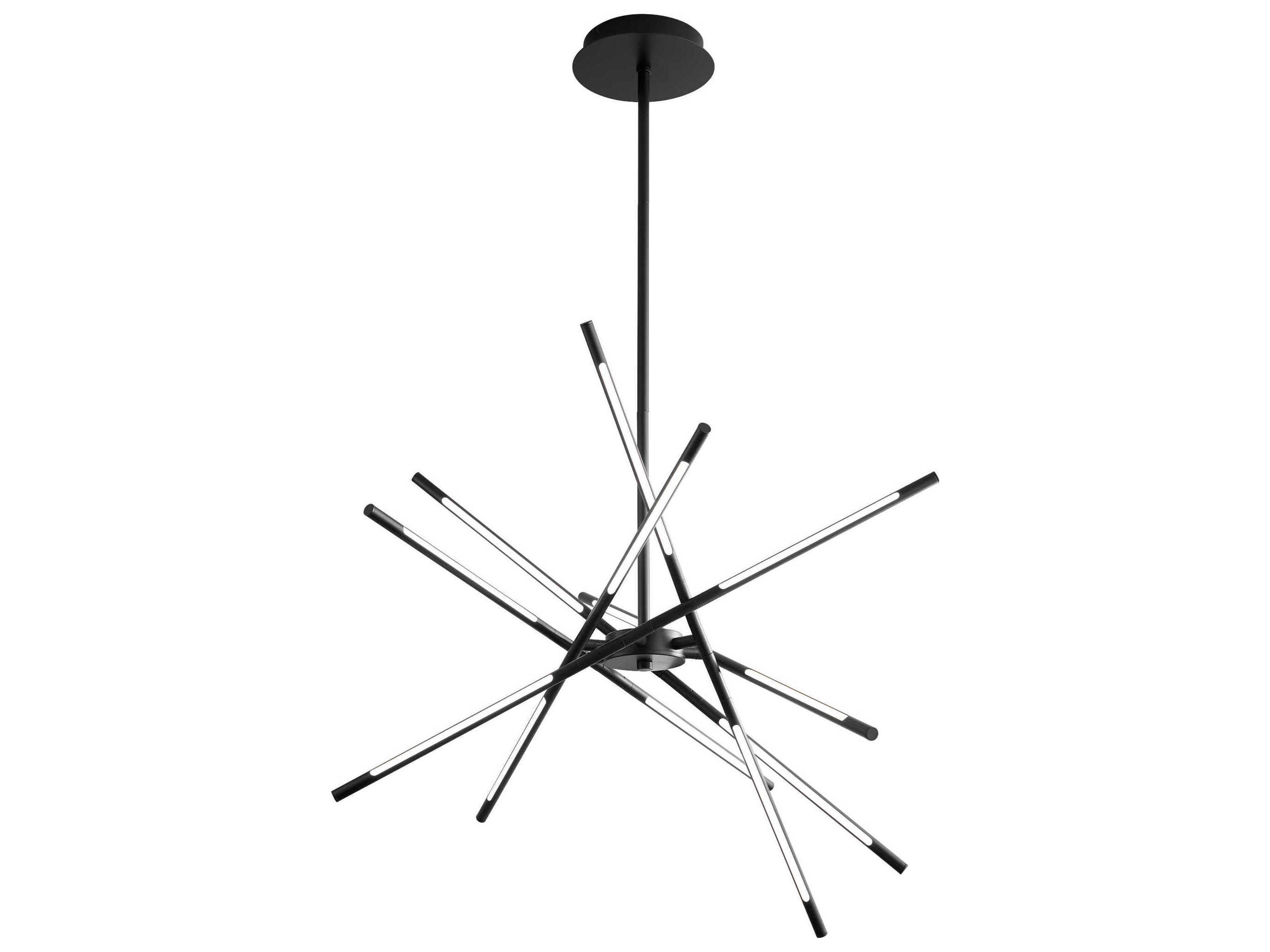 Oxygen by Quorum Palillos 12-Light Black Linear Sputnik Pendant
