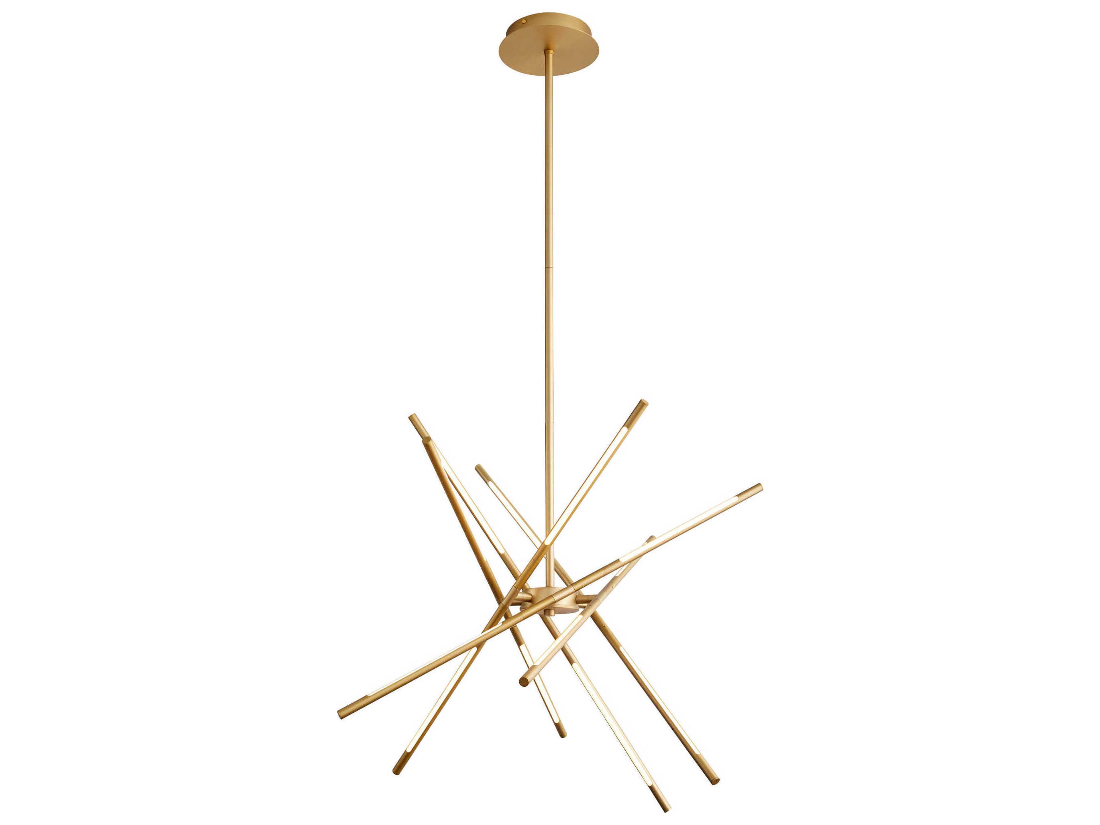 Oxygen by Quorum Palillos 12-Light Aged Brass Linear Sputnik Pendant