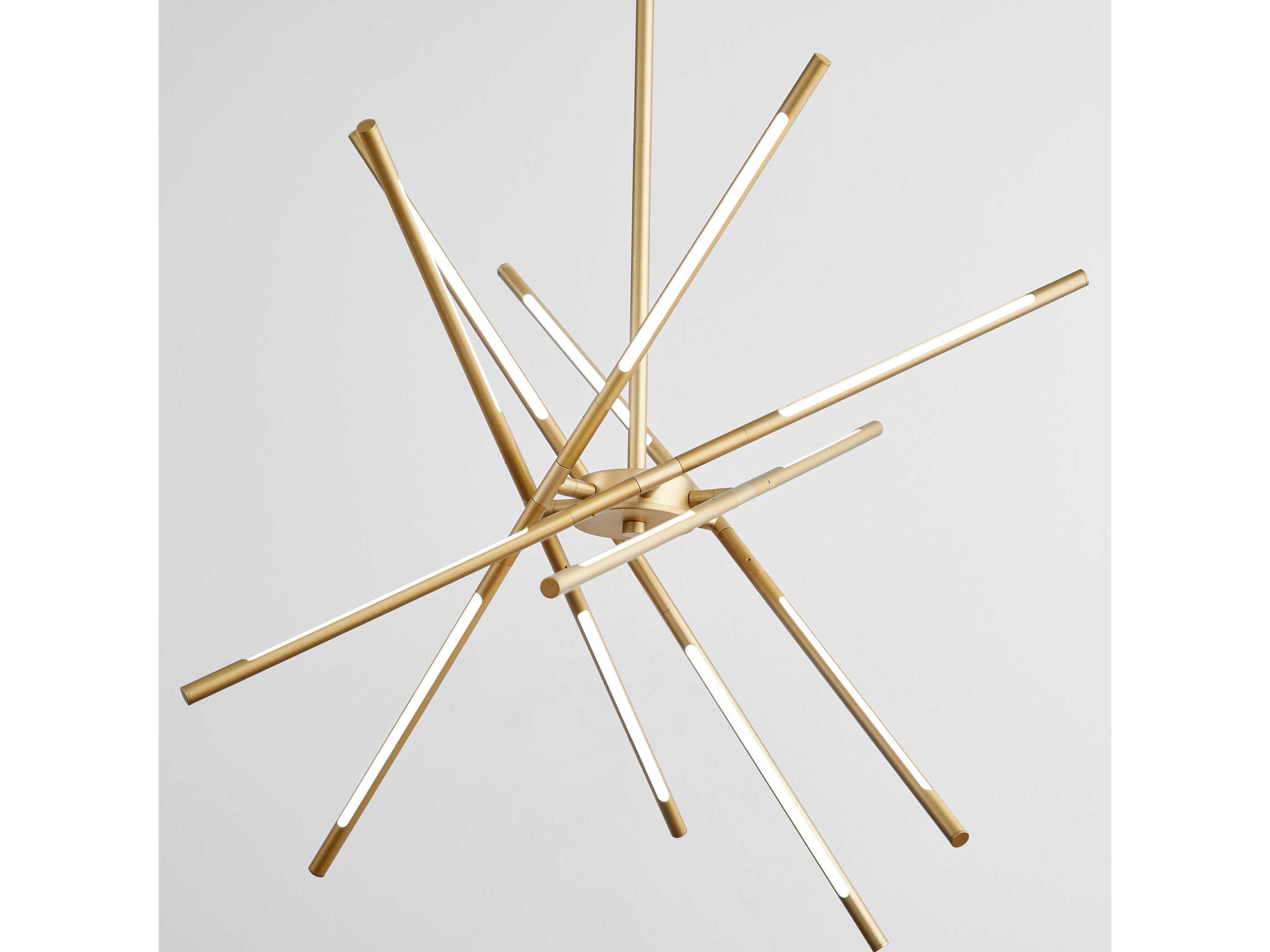 Oxygen by Quorum Palillos 12-Light Aged Brass Linear Sputnik Pendant