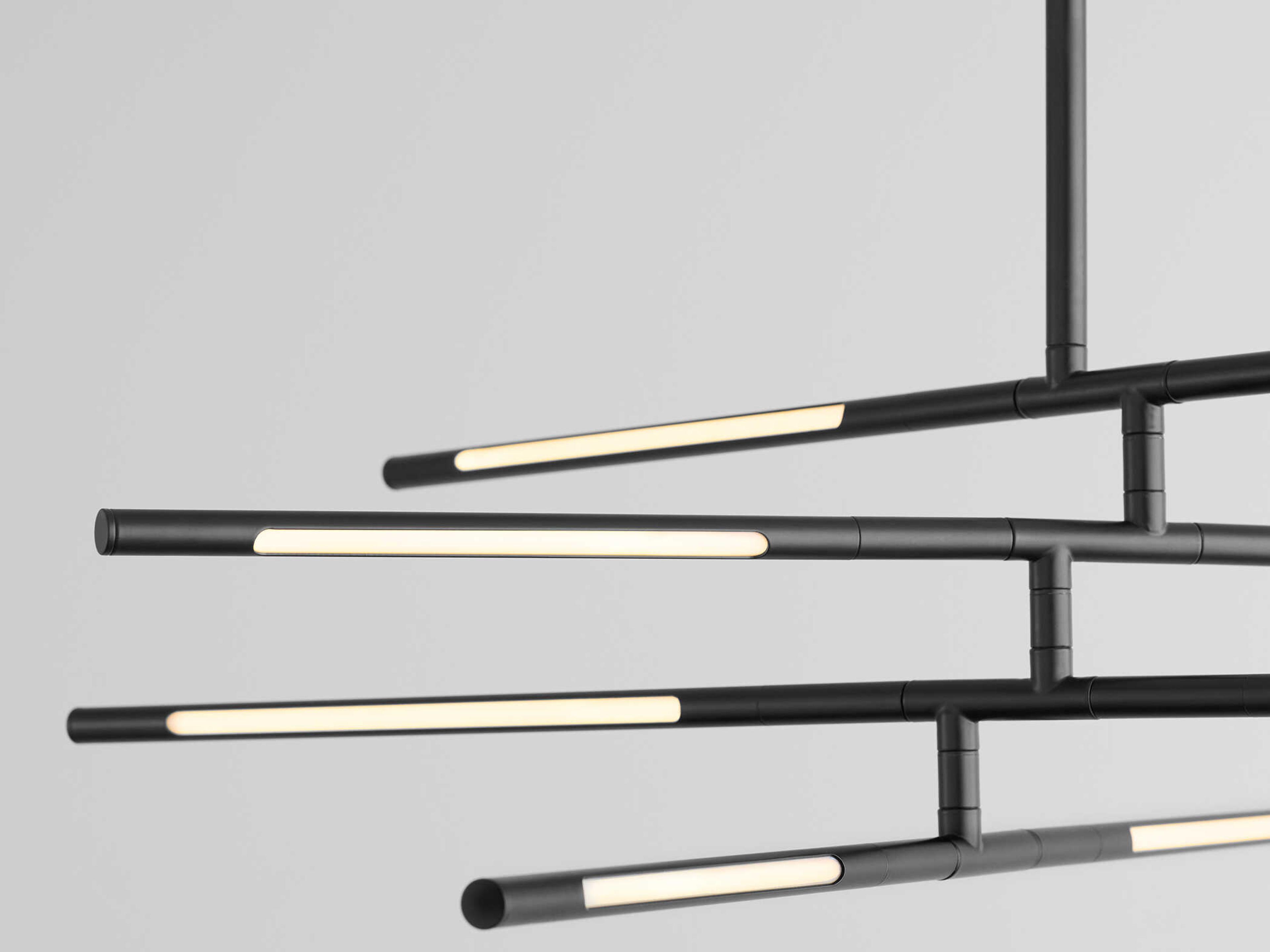 Oxygen by Quorum Palillos 8-Light Black Linear Island Pendant