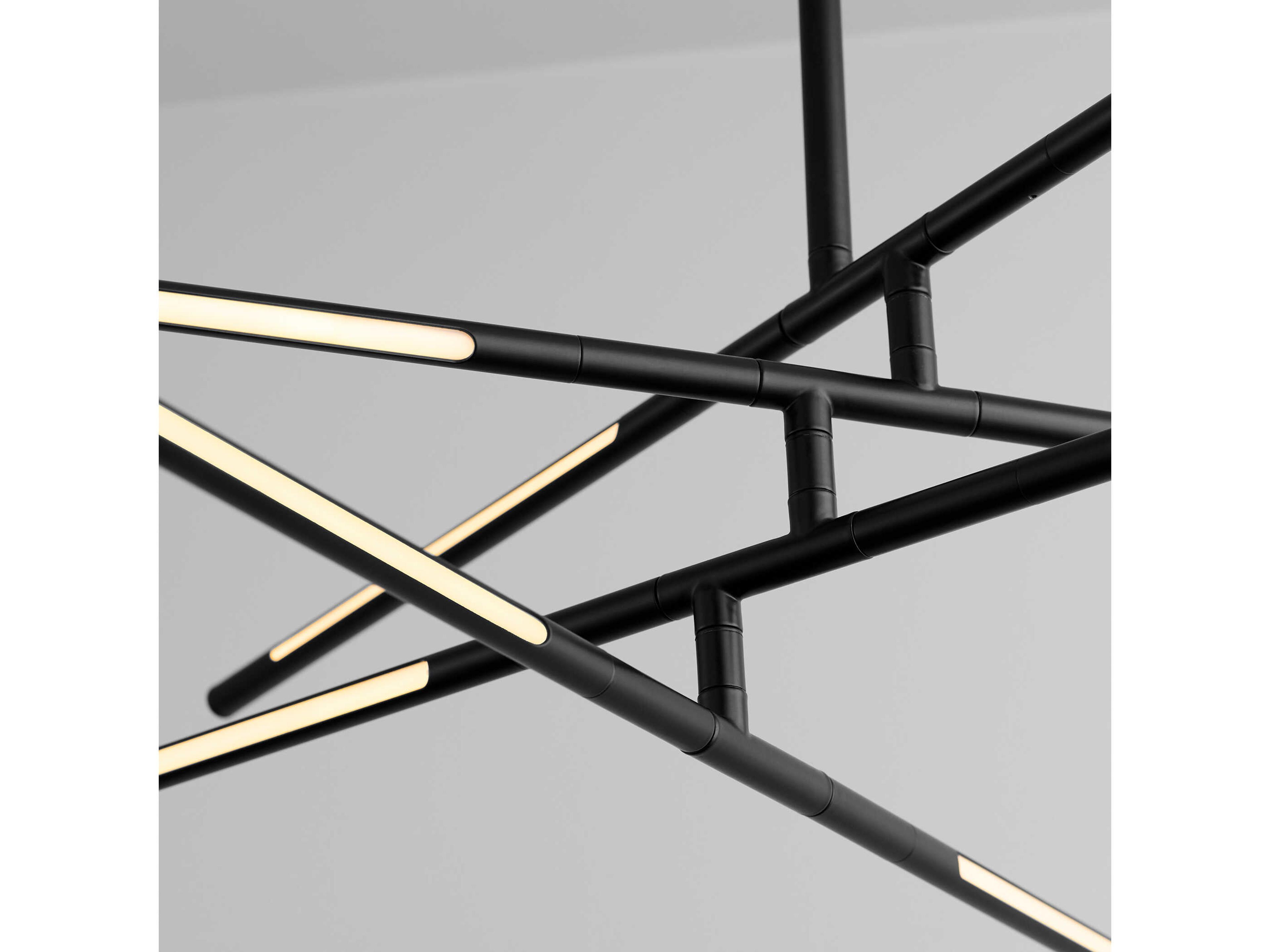 Oxygen by Quorum Palillos 8-Light Black Linear Island Pendant