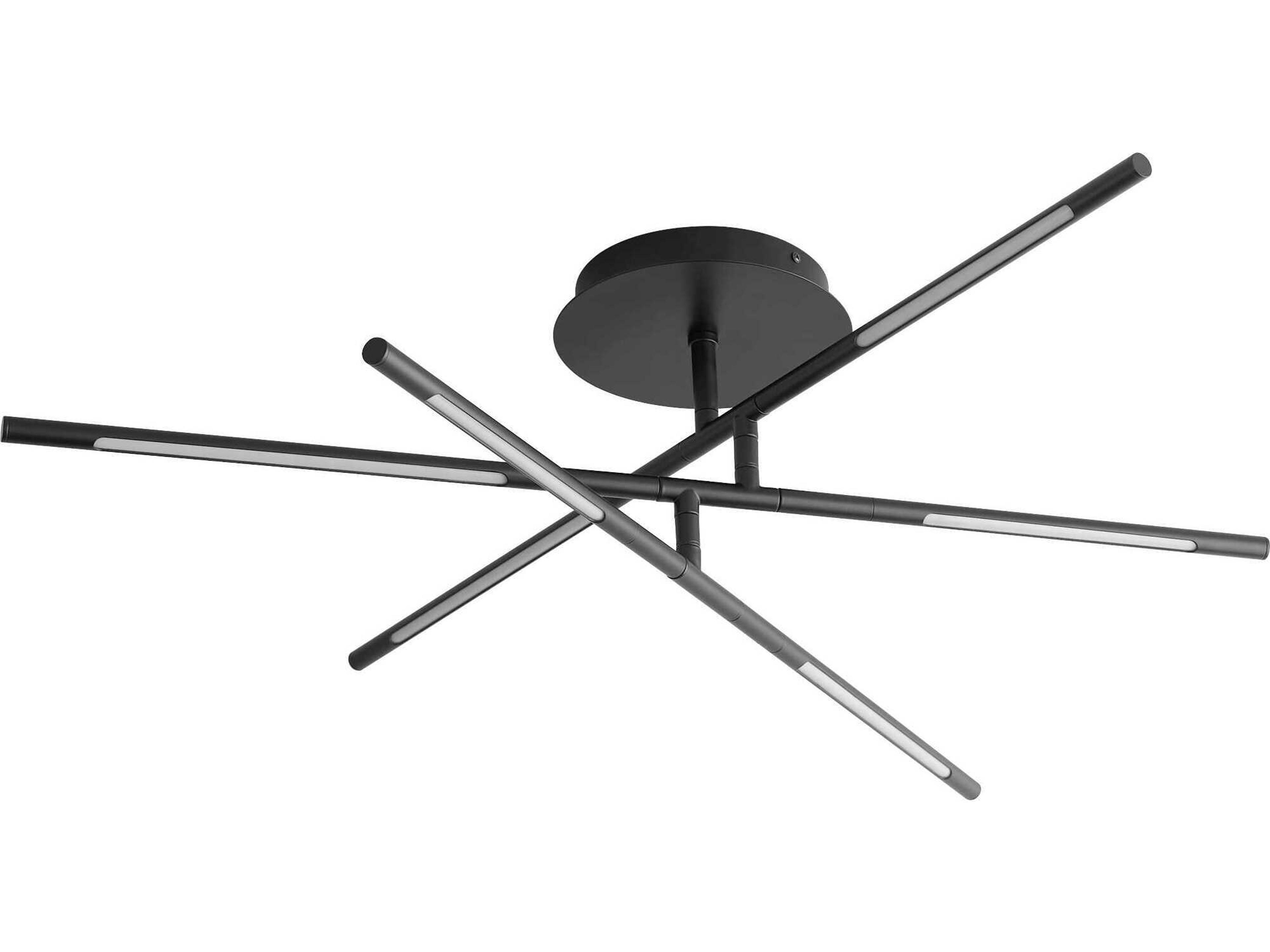 Palillos 6-Light Black Linear Flush Mount