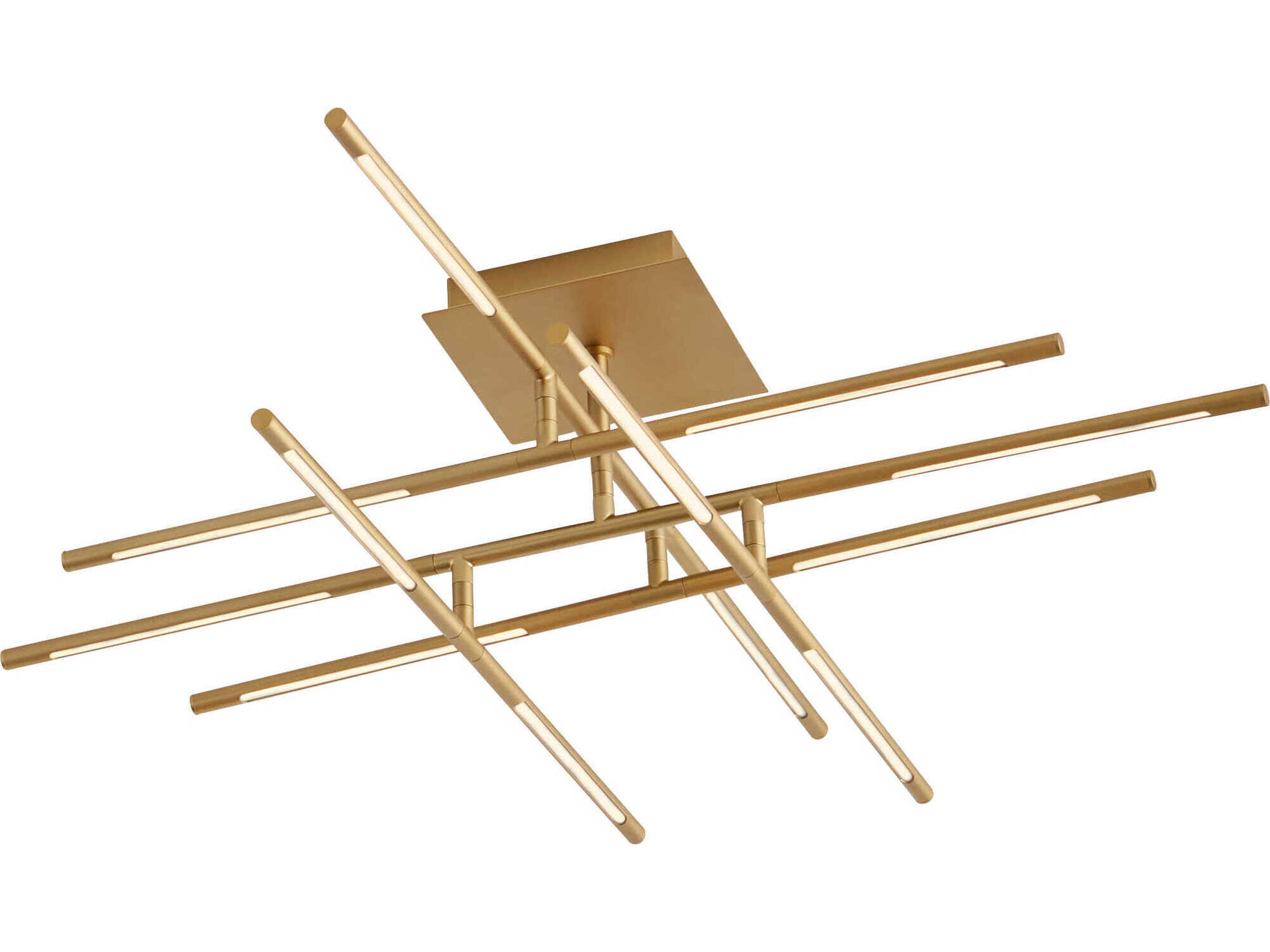 Oxygen by Quorum Palillos 12-Light Aged Brass Linear Flush Mount