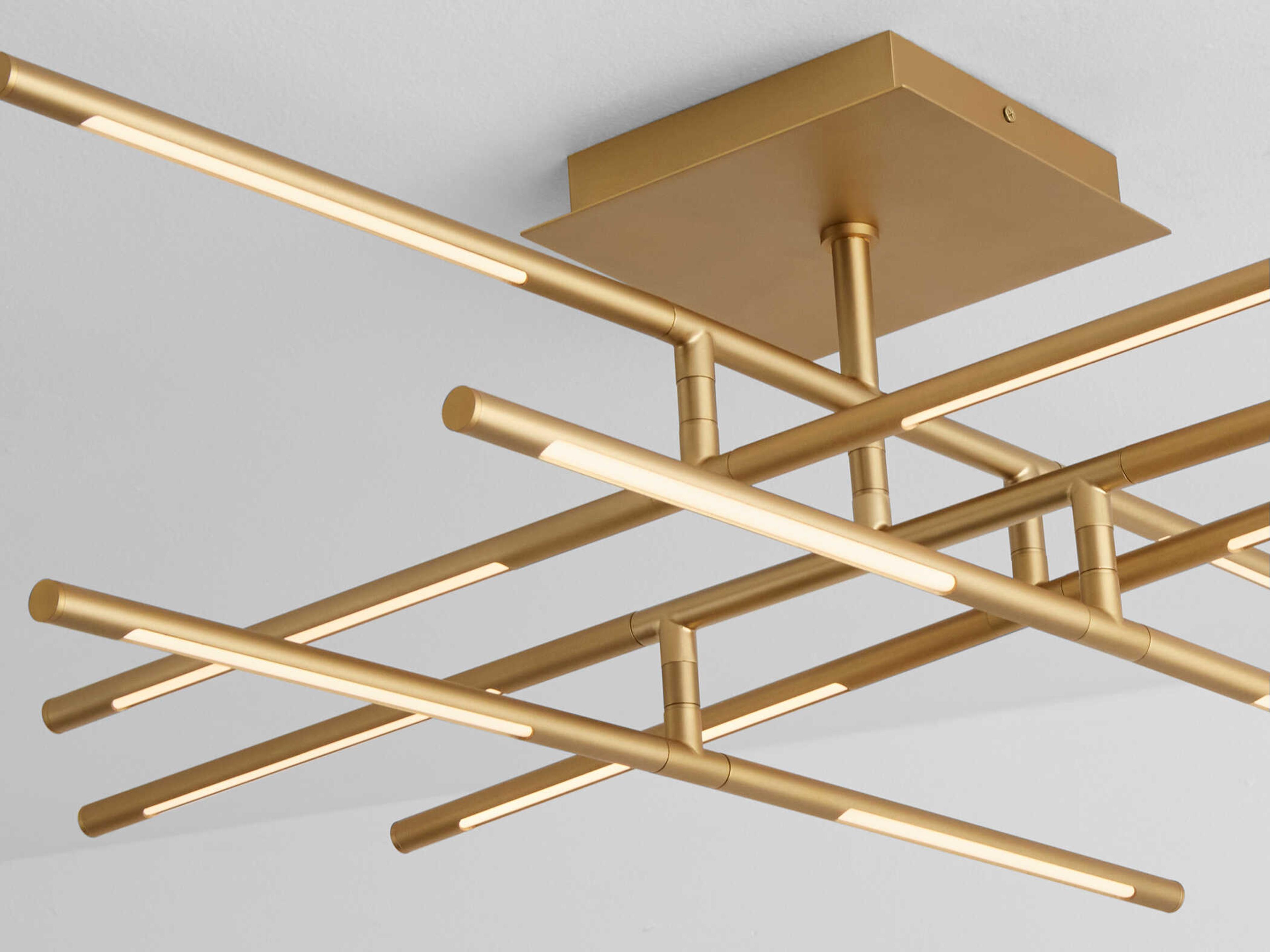 Oxygen by Quorum Palillos 12-Light Aged Brass Linear Flush Mount
